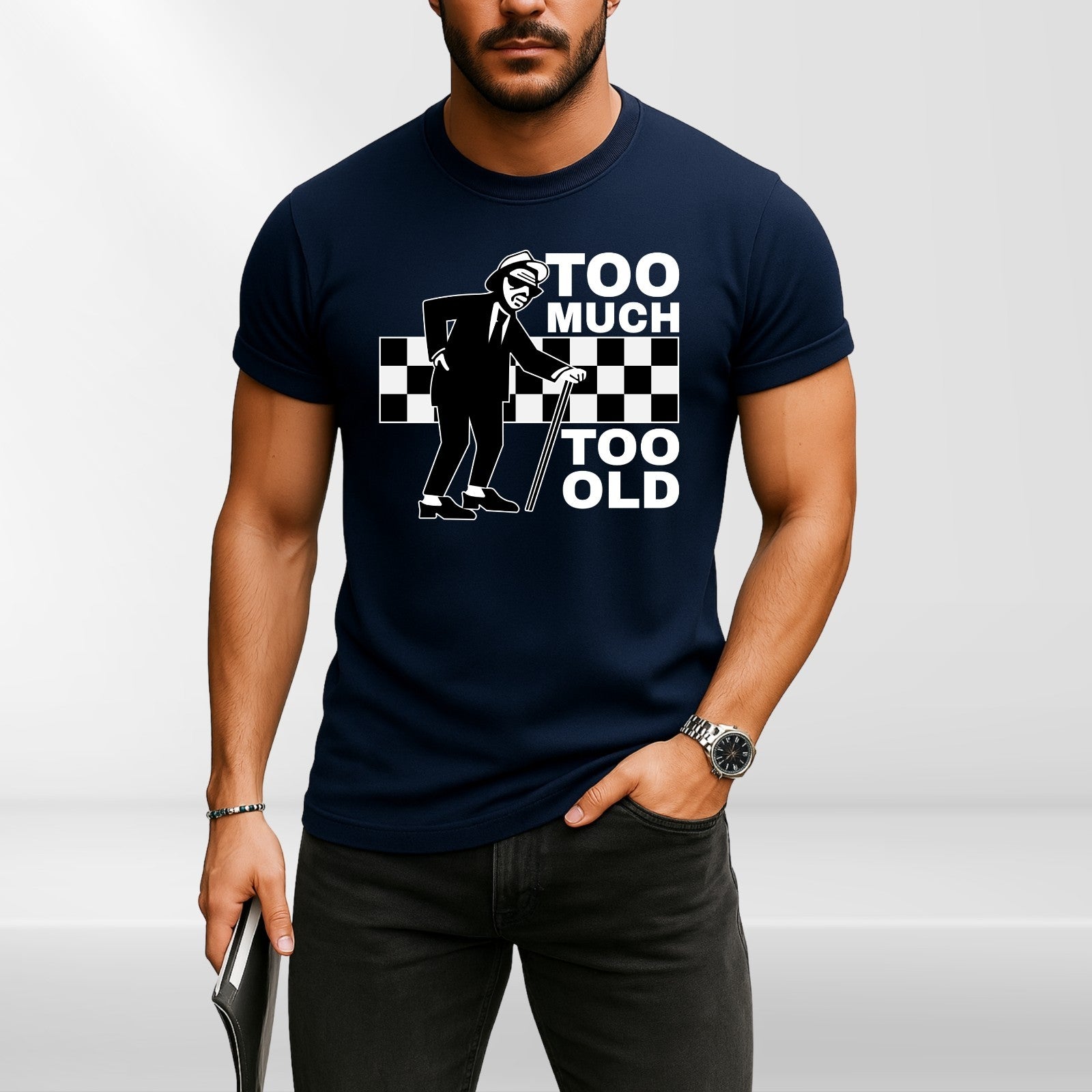 Too Much Too Old T-Shirt Ska 2 Tone Records Music Retro Top Tee