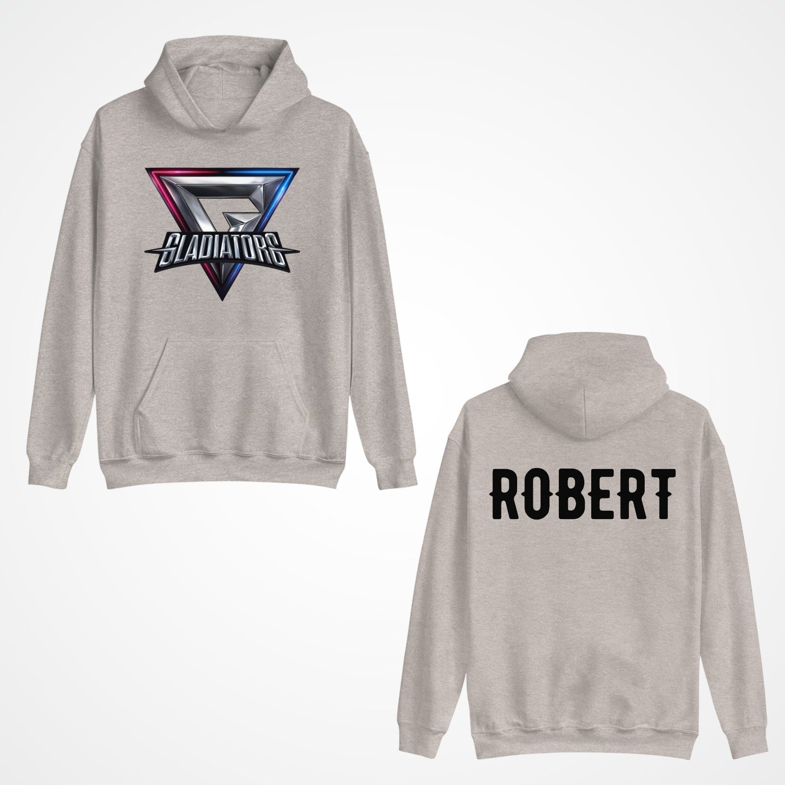 Personalised Gladiators Adult Kids Hoodie Gaming Team Gamer 90's TV Show Xmas