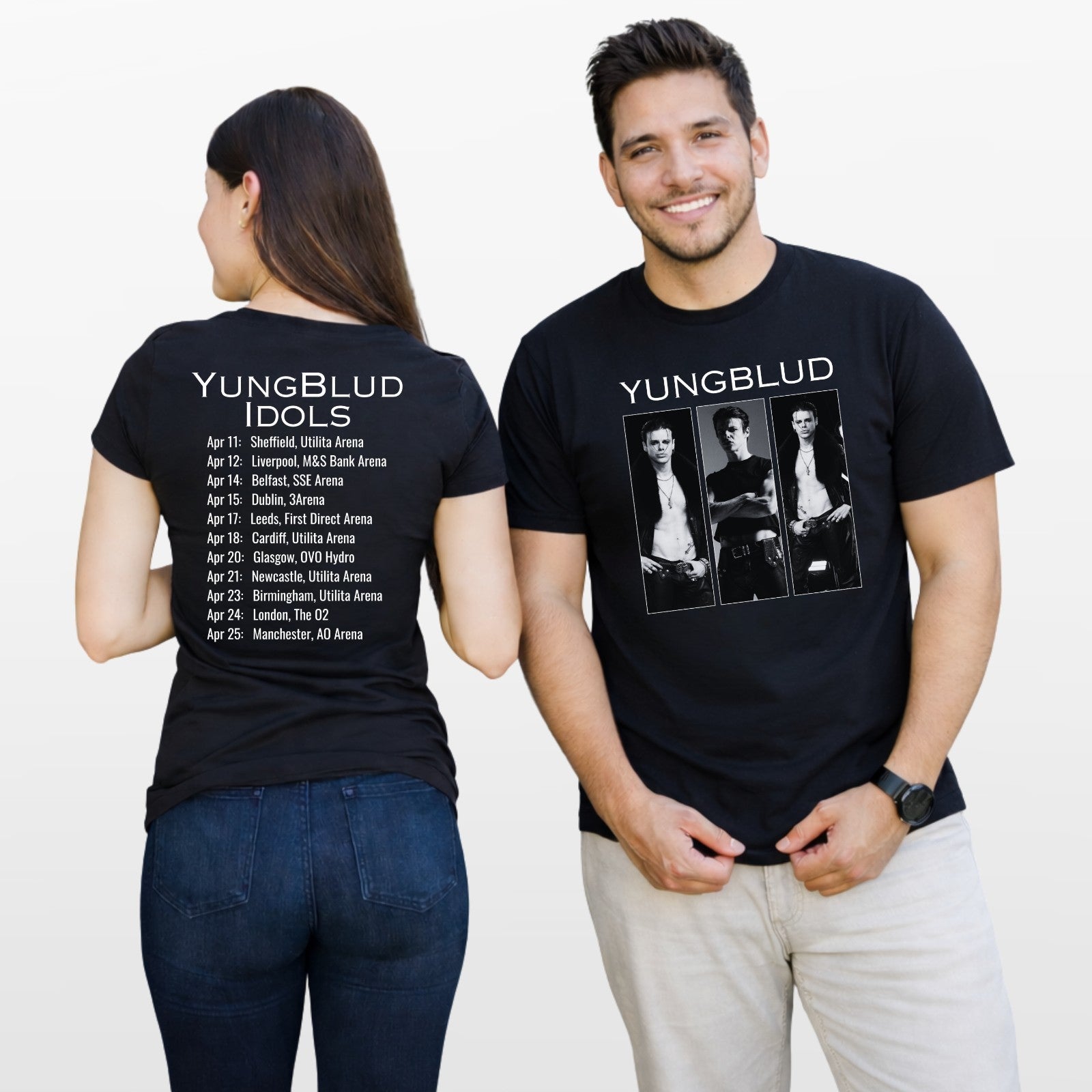 Yungblud Idols UK Tour 2026 T-Shirt Rock Band Concert Dates Music Fan Top
