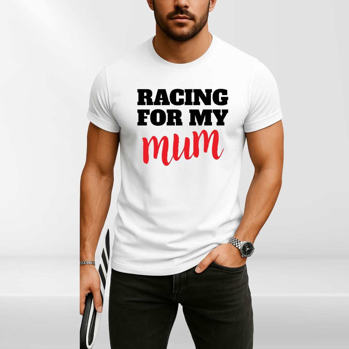 Racing For My Mum T-Shirt Charity Run Marathon Support Unisex Kids Tee