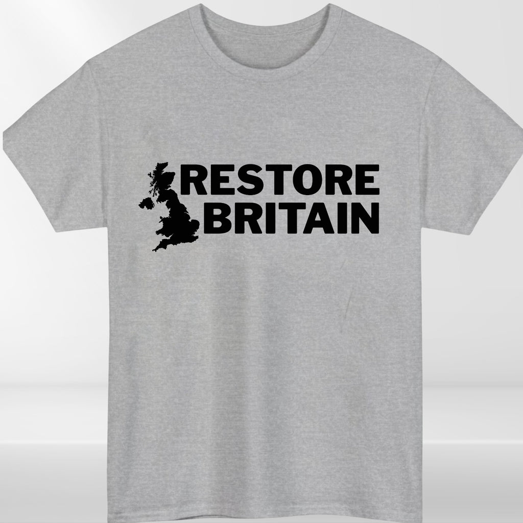 Restore Britain T Shirt Rupert Lowe Politics Patriot British Anti Labour Top Tee