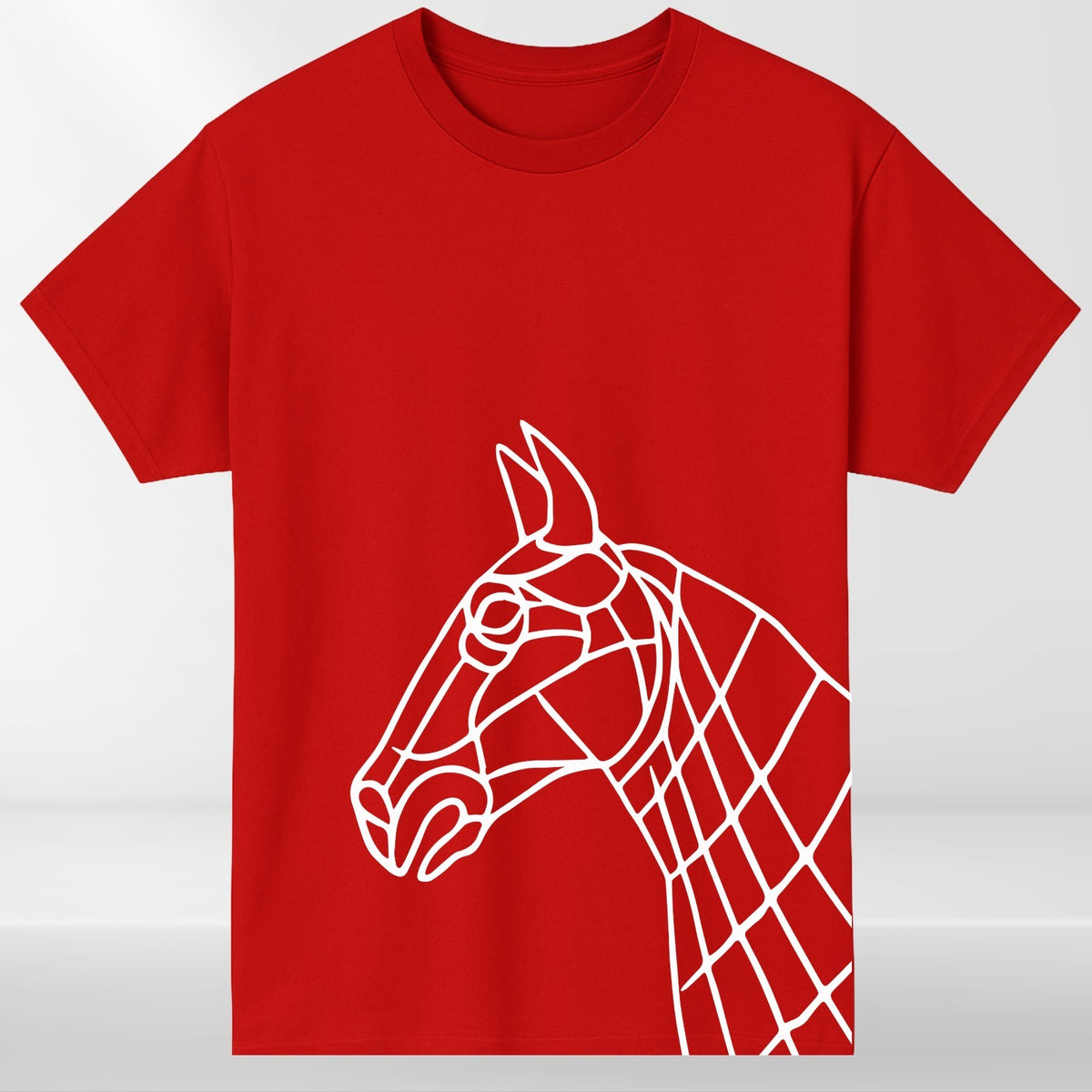 Geometric Horse Head T-Shirt Abstract Line Art Animal Graphic Unisex Tee