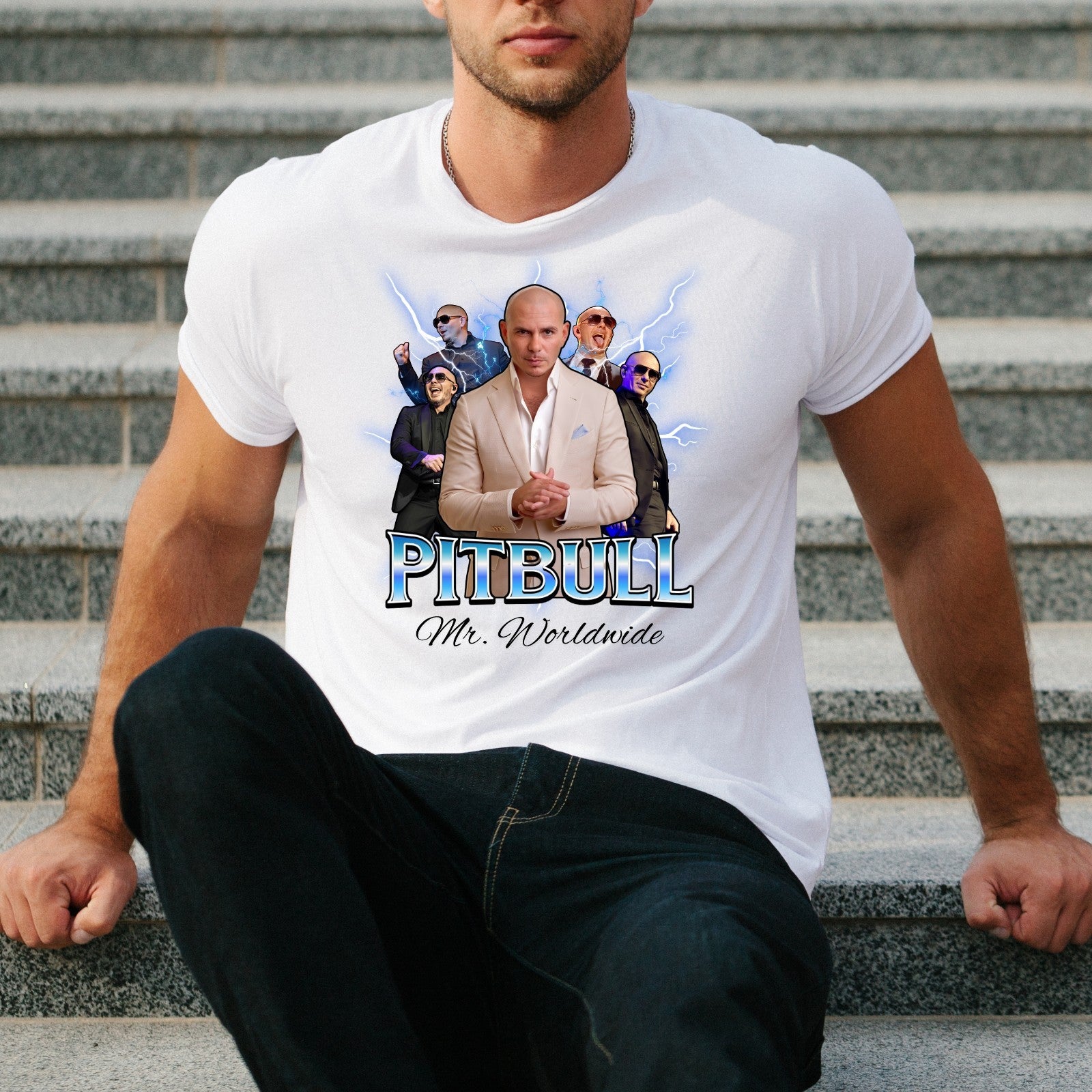 Retro Mr Worldwide Inspired Adults T Shirt Vintage Music Fun Tee Top