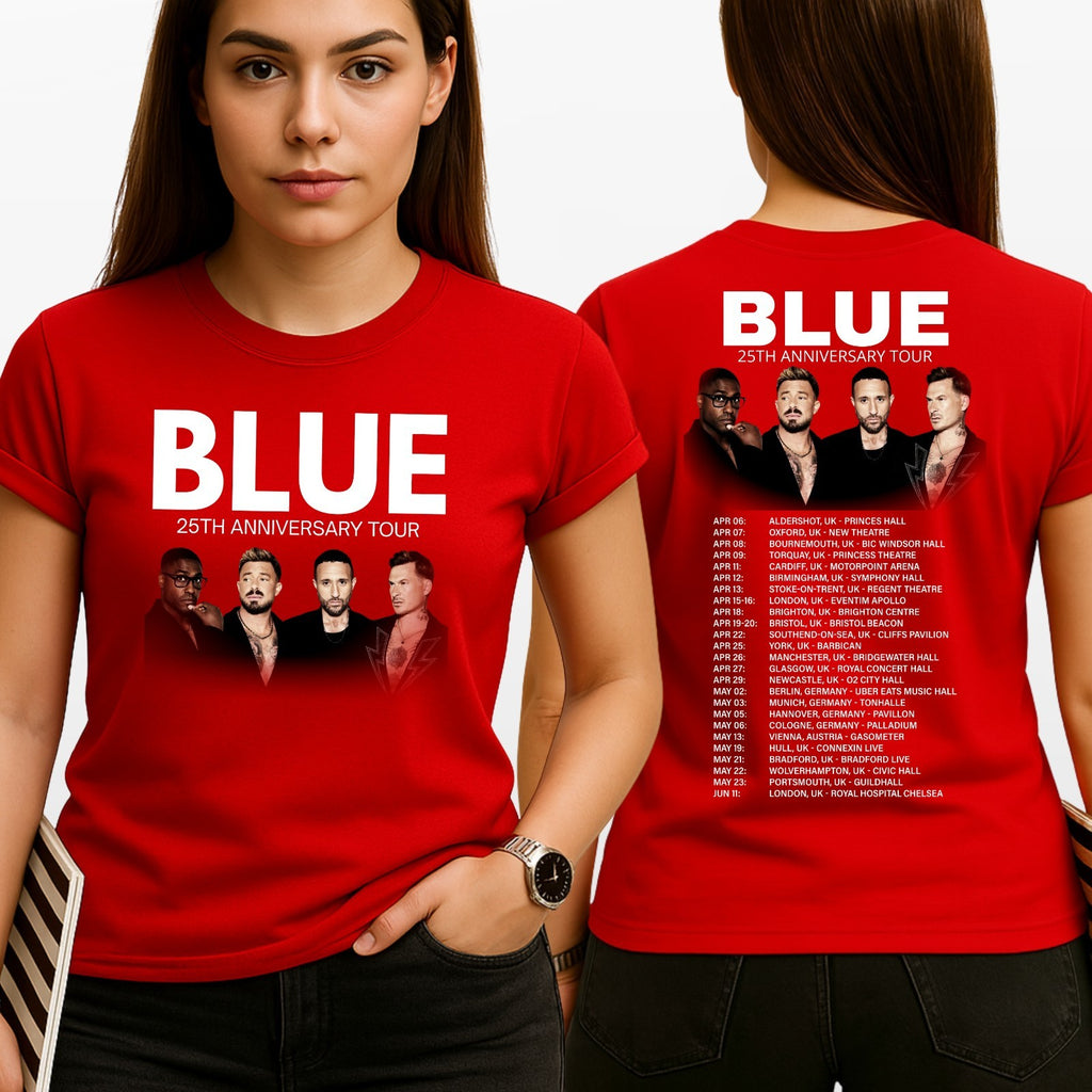 Blue 25th Anniversary 2026 Tour UK And EU Merch Photo Unisex T-Shirt