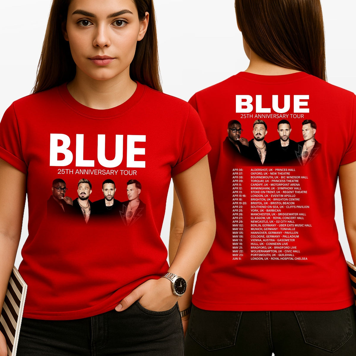 Blue 25th Anniversary 2026 Tour UK And EU Merch Photo Unisex T-Shirt