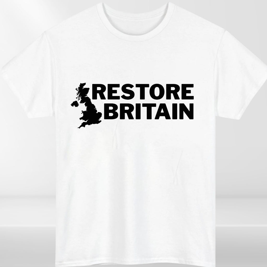 Restore Britain T Shirt Rupert Lowe Politics Patriot British Anti Labour Top Tee