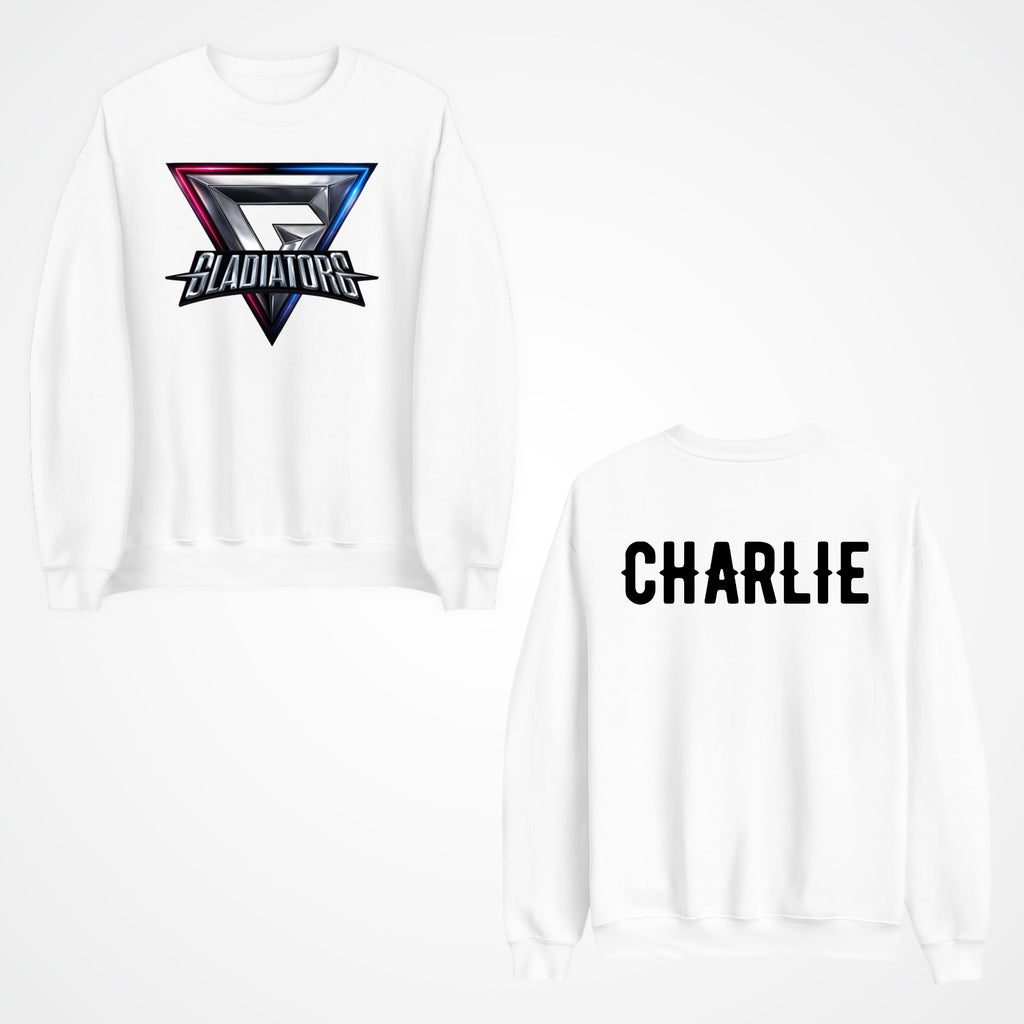 Personalised Gladiators Adult Kids Jumper  Gaming Team Gamer 90's TV Show Xmas