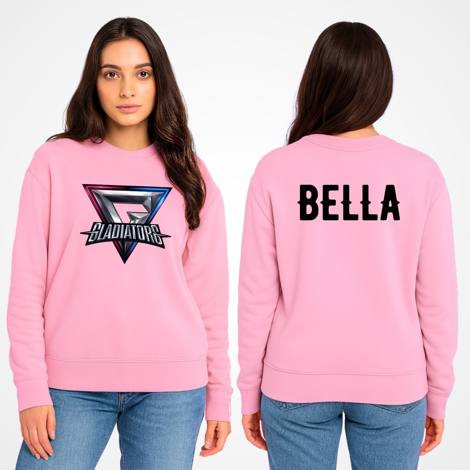 Personalised Gladiators Adult Kids Jumper  Gaming Team Gamer 90's TV Show Xmas