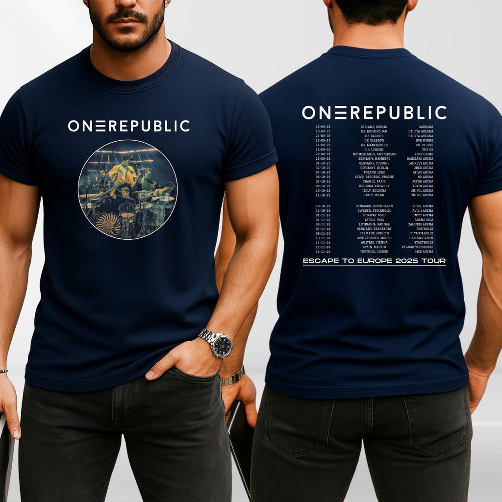 One Republic T-Shirt, Escape To Europe 2025 Tour Dates Concert Fan Gift Tee Top