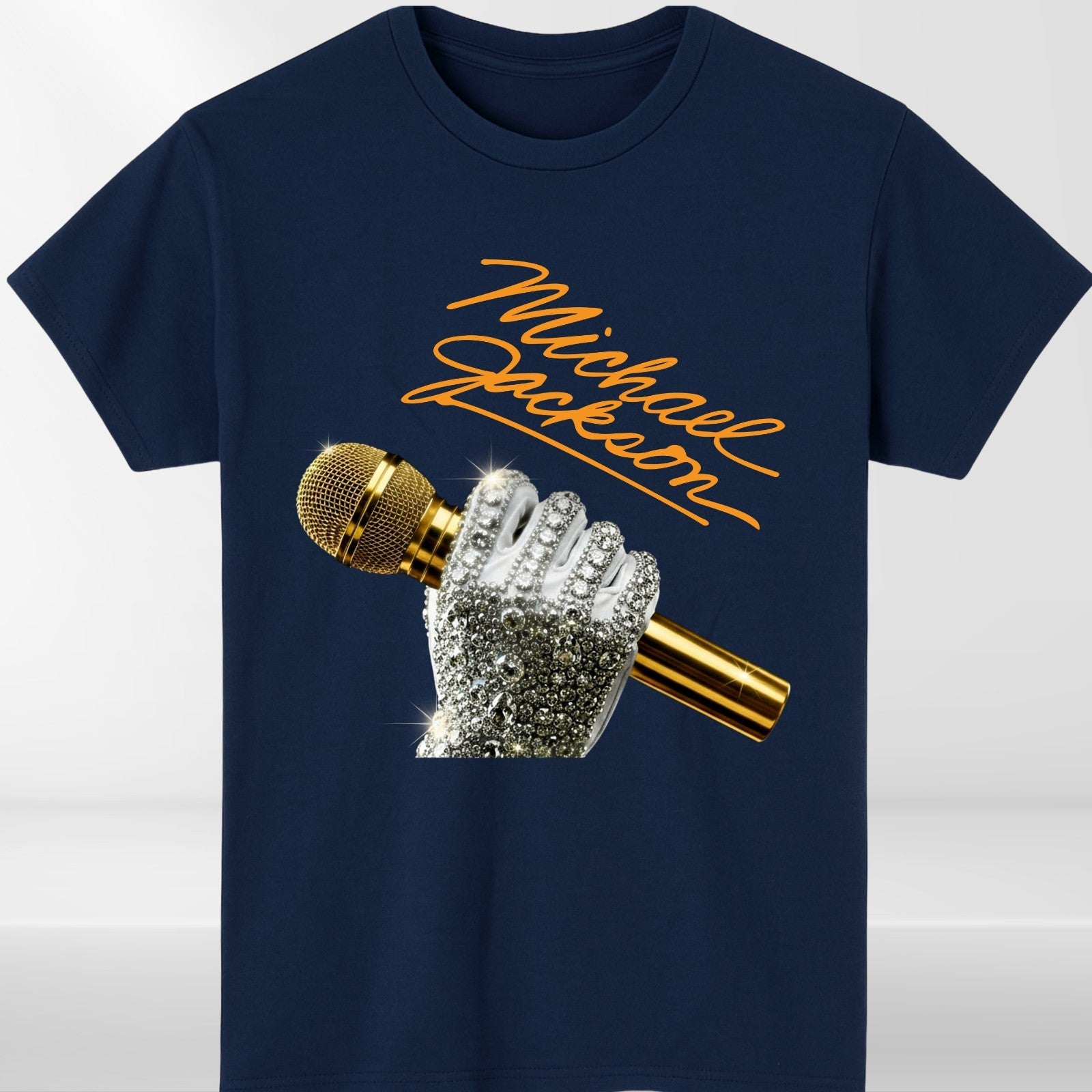 Michael Jackson Signature T-Shirt Gold Mic Glove King of Pop Graphic Unisex Tee