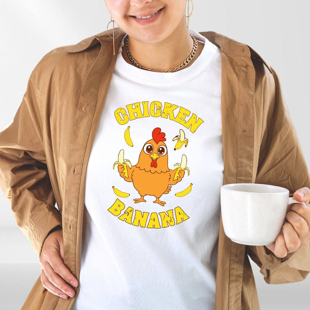 Chicken Banana T Shirt | Funny Chicken Meme Tee | Cute Cartoon Gift | Kids to 4X