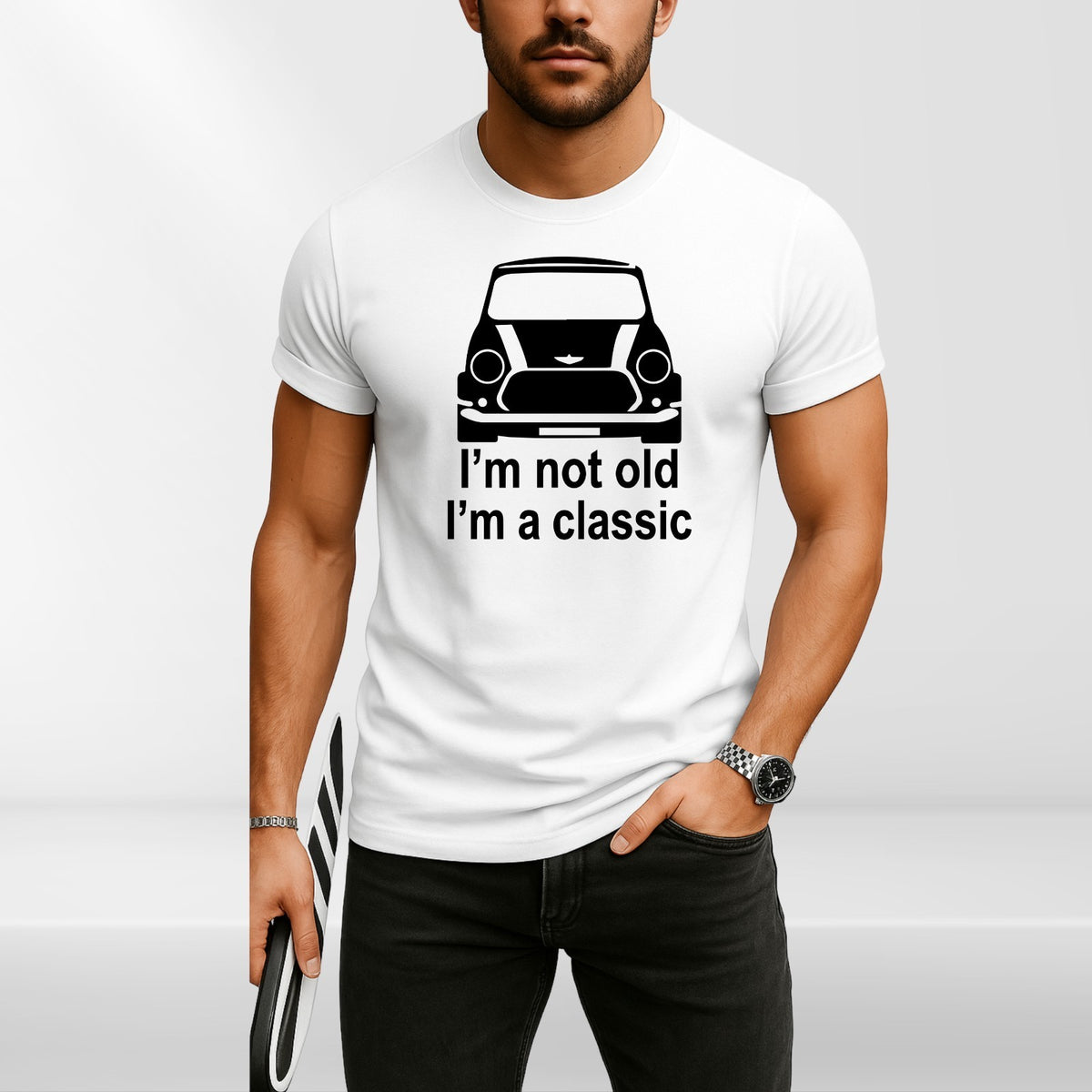 Classic Mini T-Shirt Retro Car Enthusiast Gift Unisex Cotton Tee UK
