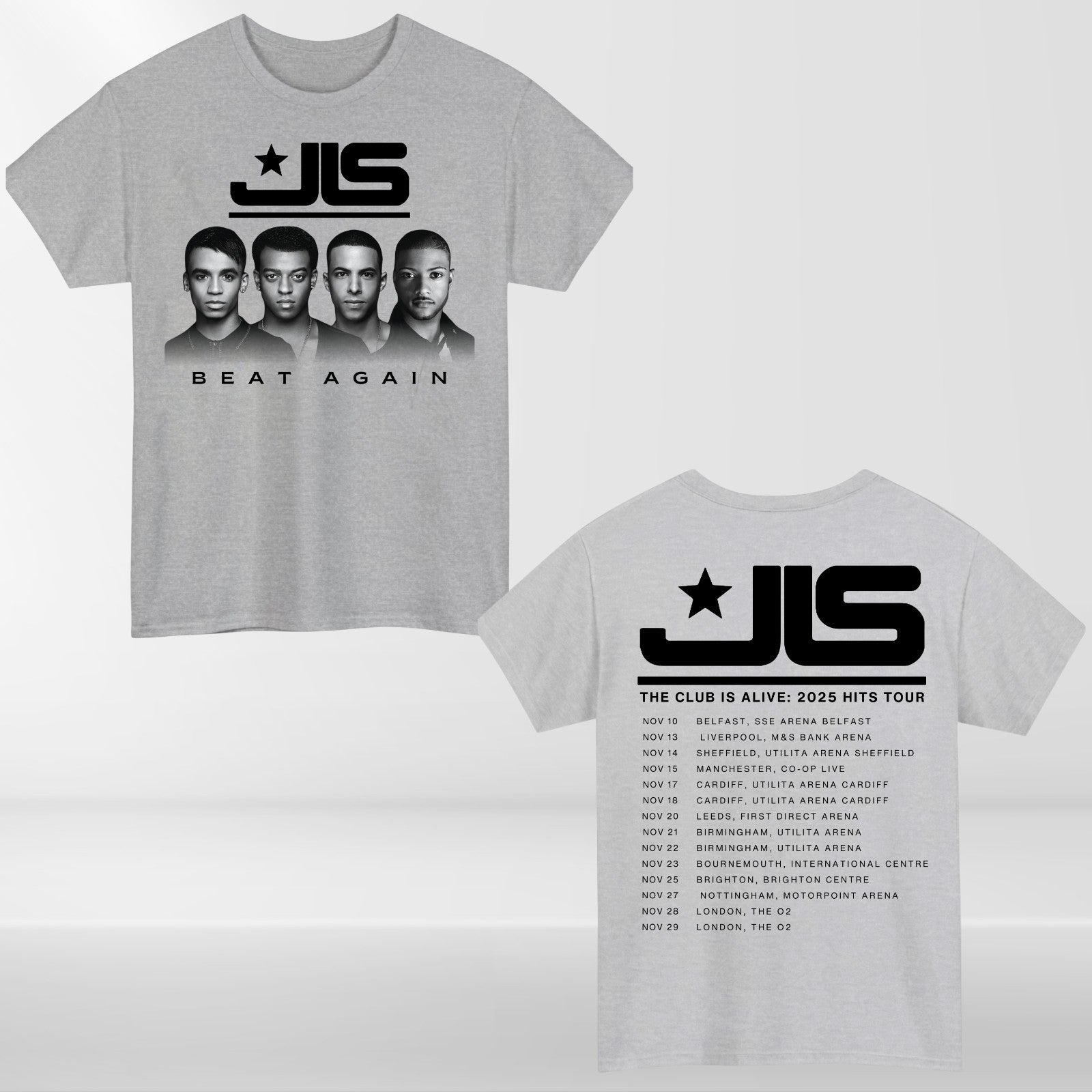 Classic Boy Band T-Shirt, JLS The Club Is Alive 2025 UK Tour Pop Fan Gift Tee