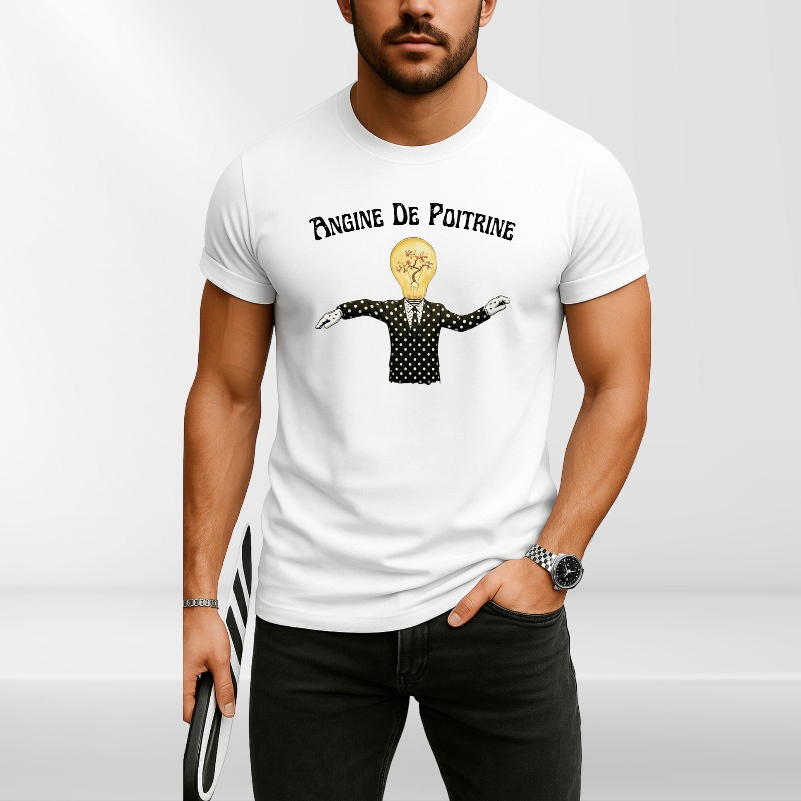 Angine De Poitrine Abstract Art T‑Shirt – Geometric Polka Dot Graphic T Shirt UK
