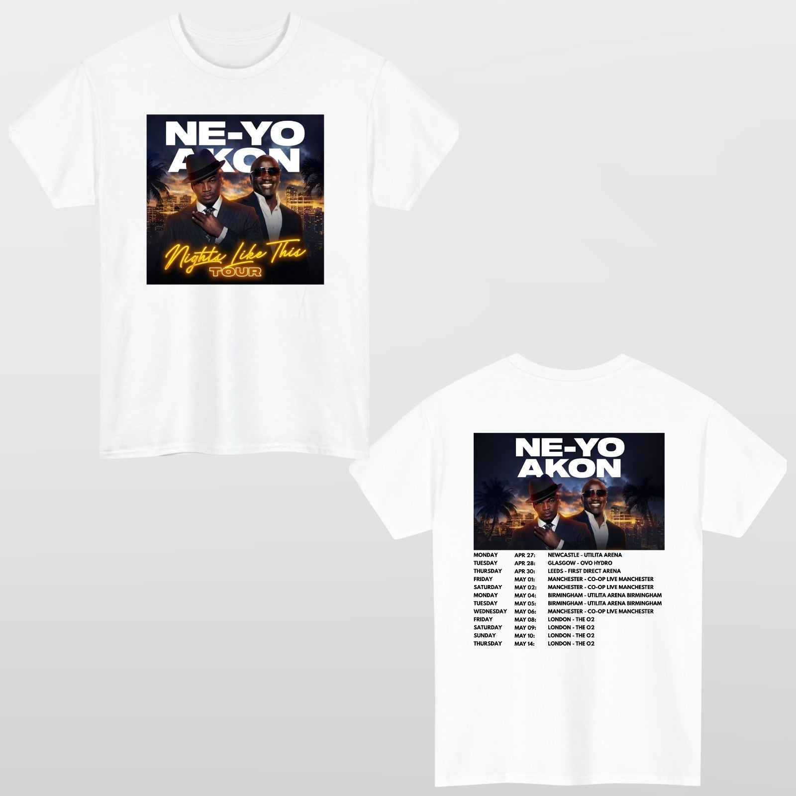 Ne-Yo & Akon Adults T-Shirt Nights Like This Music Inspired Top New