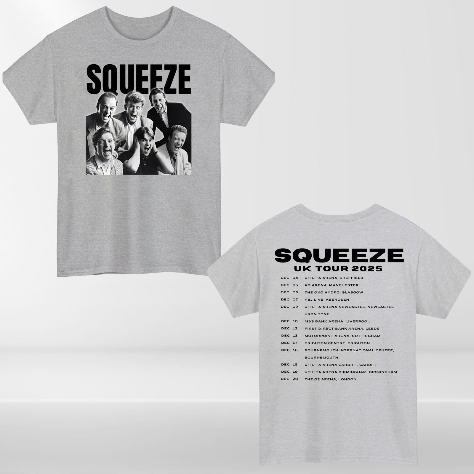 Squeezers UK Tour 2025 T Shirt | Retro Band Tour Tee | Music Fans Gift 3Y–4XL