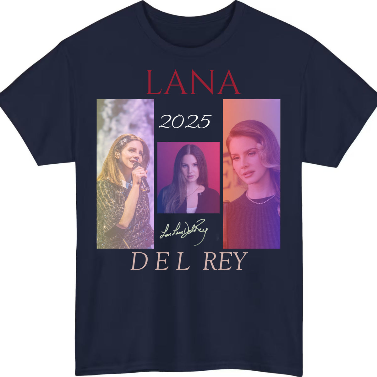 Lana Del Rey red tex t shirtt T-Shirt product view 4
