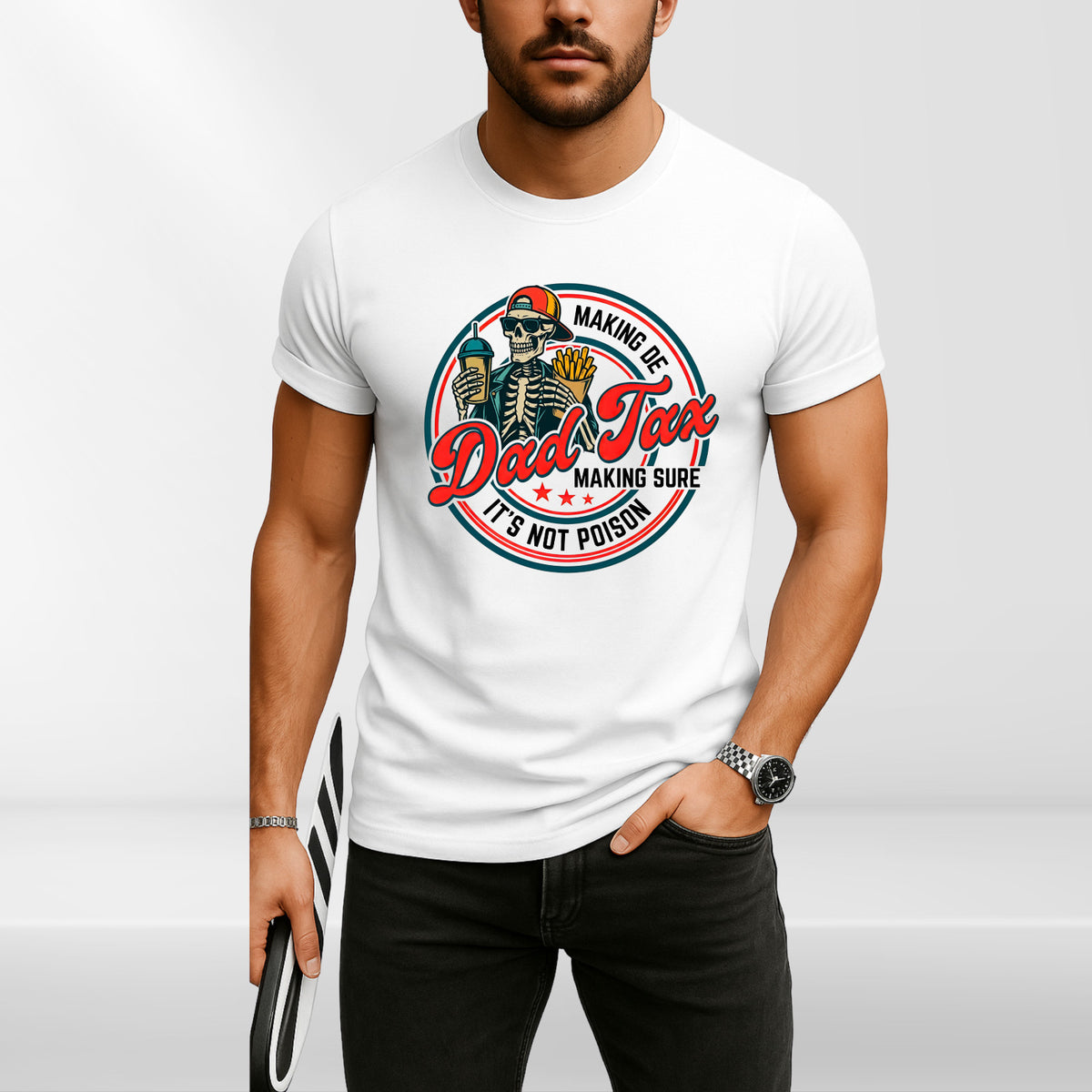Dad Tax T Shirt Funny Father Graphic Tee Humour Gift Unisex Casual Top