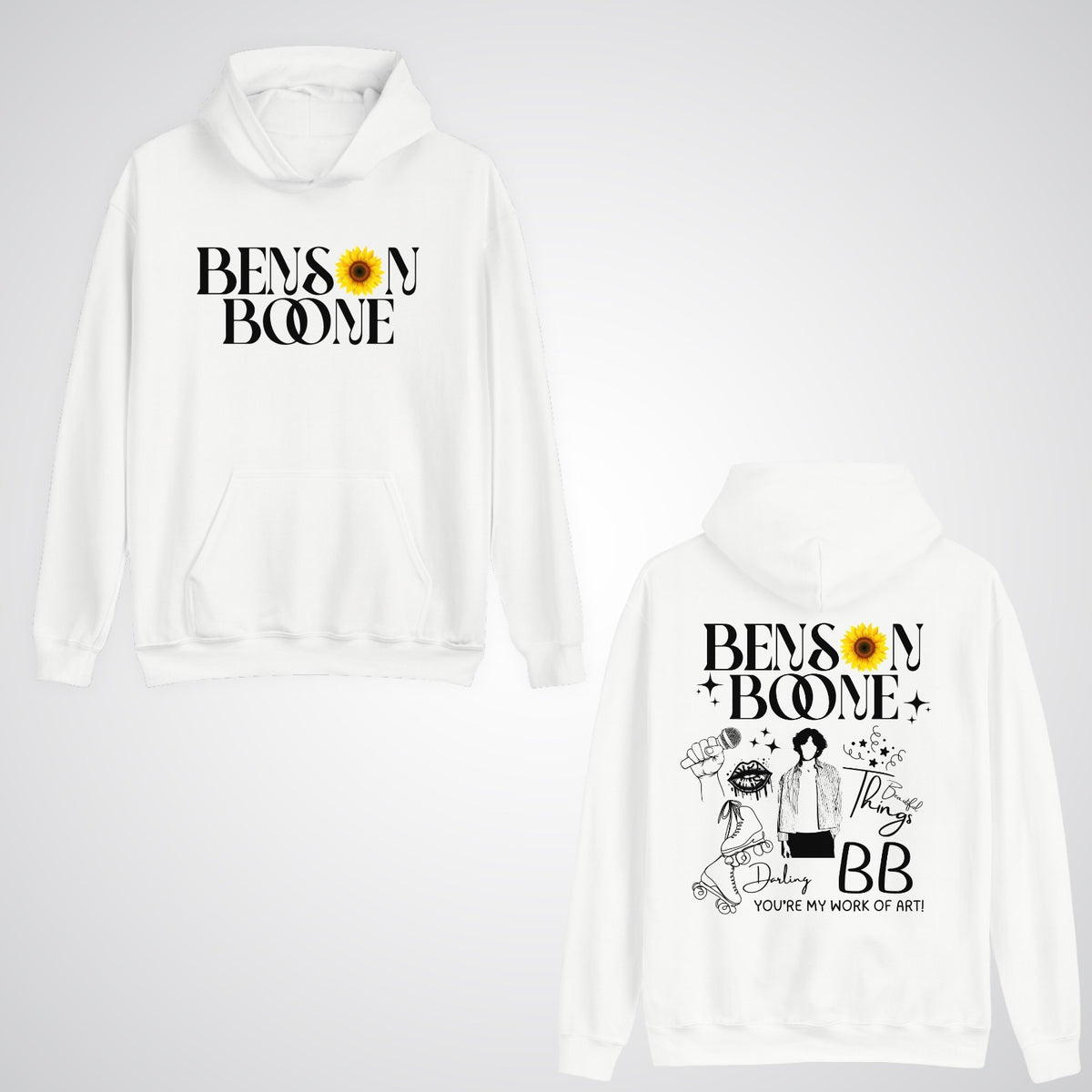 Emotional Pop Front & Back hoodie, Benson Boone concert lyrics tee Hoody