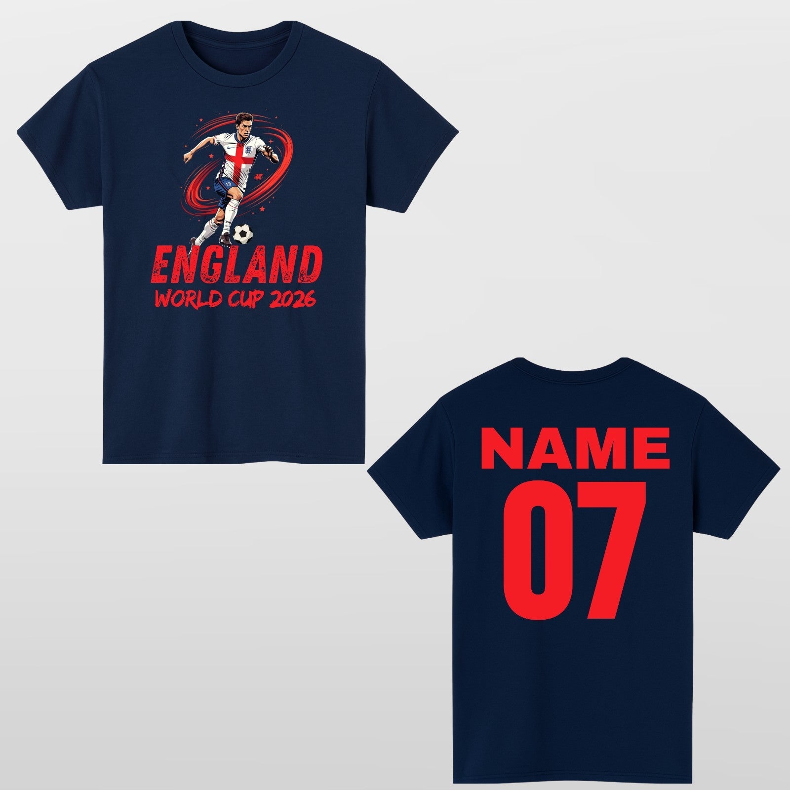 England World Cup 2026 Flag T-Shirt - Gift For Football Friend Player Unisex Tee