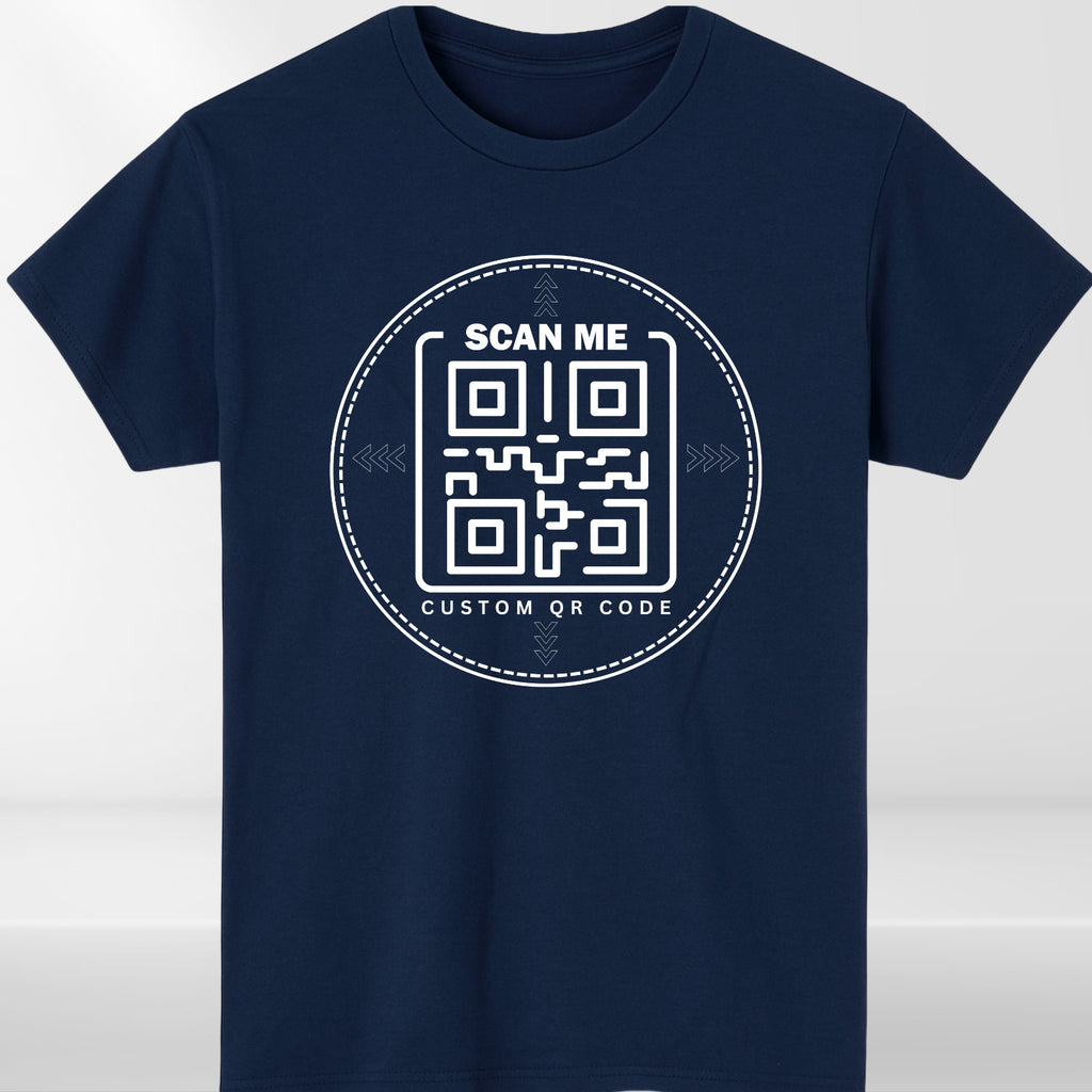 Personalised QR Code Scan Me T-Shirt Custom Interactive Social Media Link Top