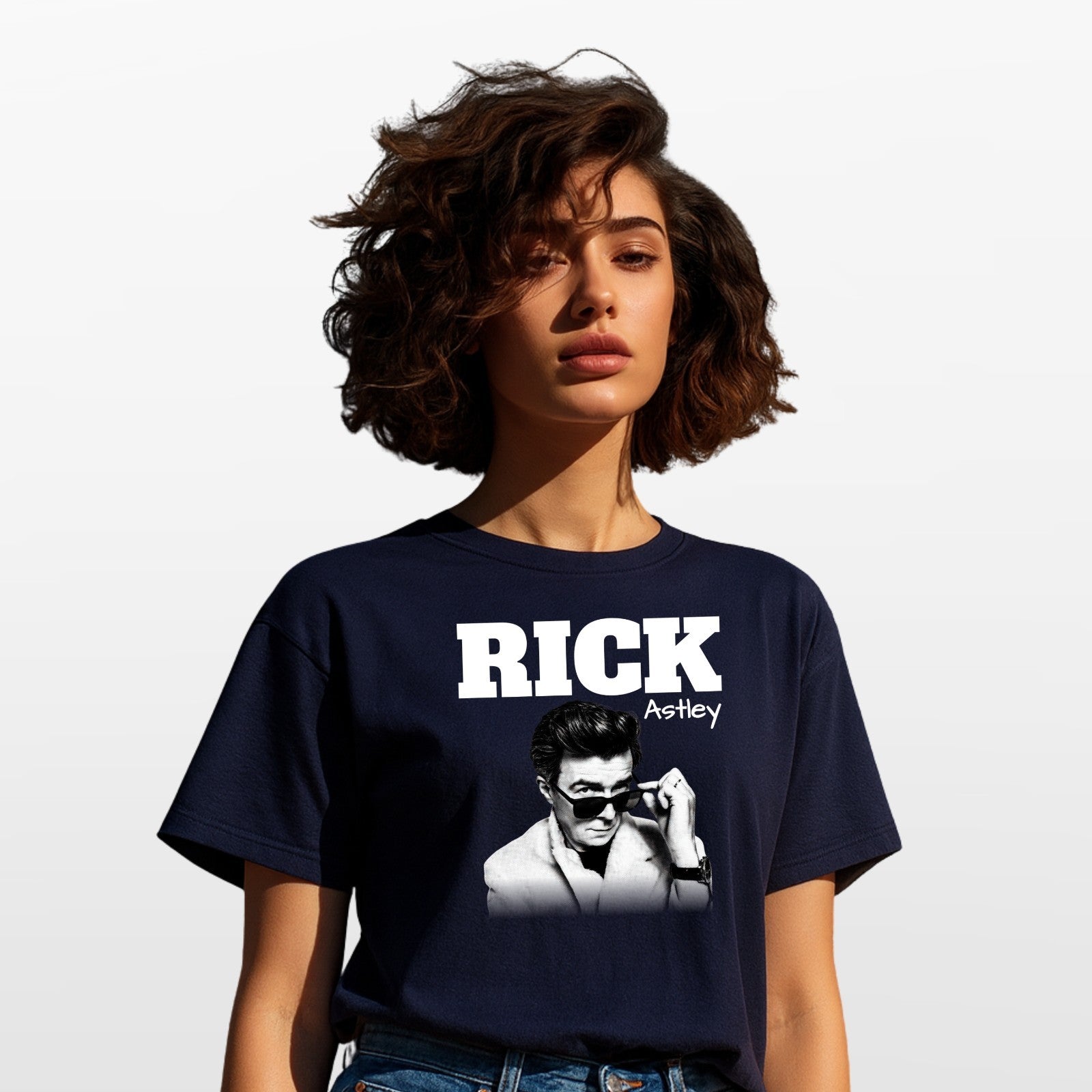 Rick Astley Homage T-Shirt Funny UK Music Icon Legend 90's 80's Retro Tee