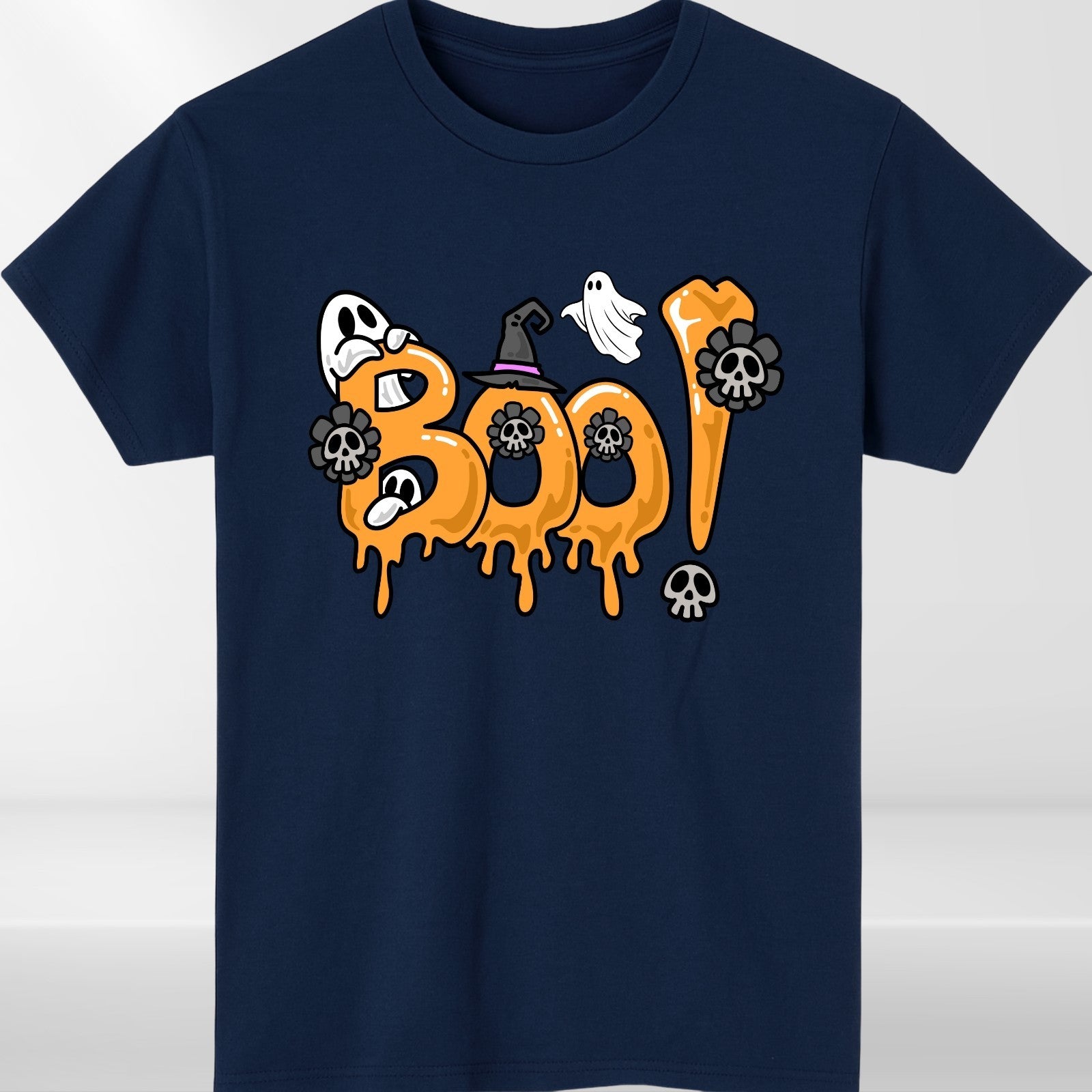 BOO! Halloween T-Shirt | Funny Ghost Pumpkin Tee | Spooky Horror Shirt | Trick o