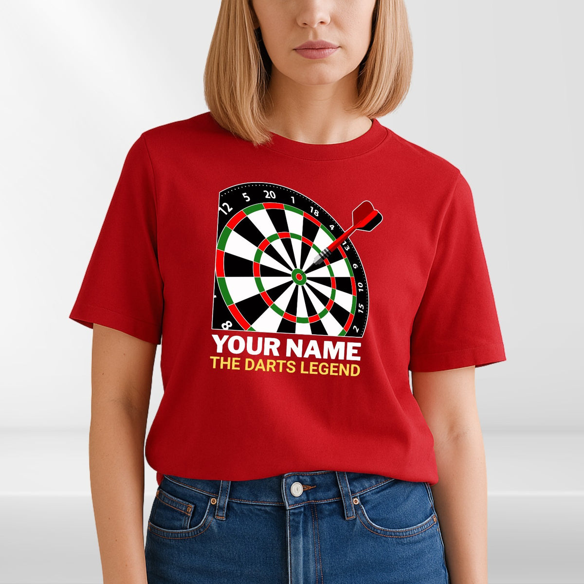 Personalised Darts T Shirt Any Name The Darts Legend Gift Unisex Tee