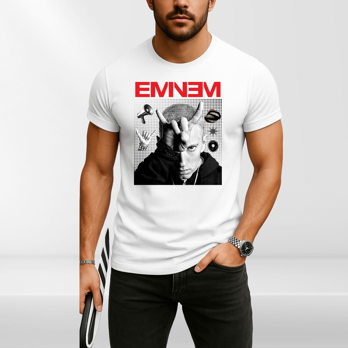 Eminem Rap Music Concert T-Shirt Hip Hop Fan Tee Gift For Music Lover Tee Top