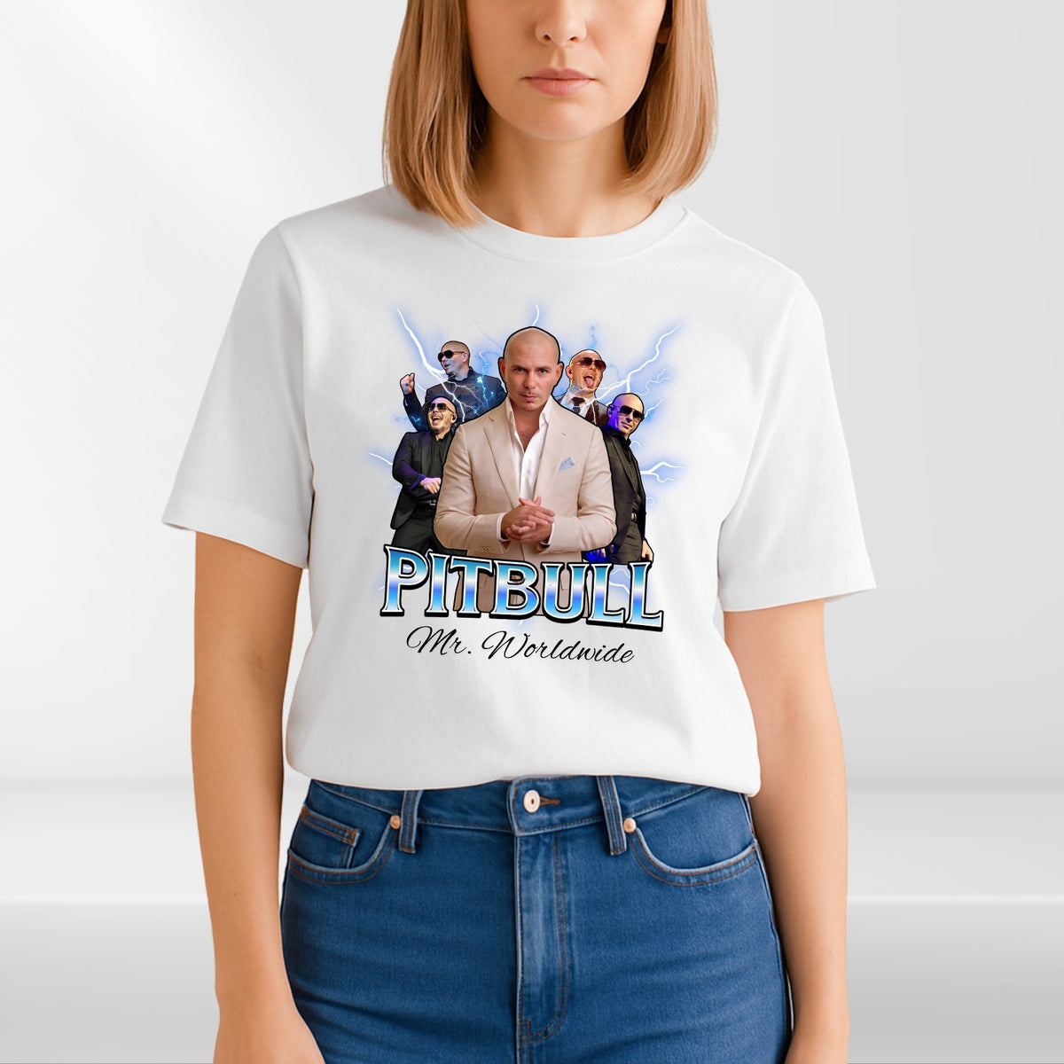 Retro Mr Worldwide Inspired Adults T Shirt Vintage Music Fun Tee Top