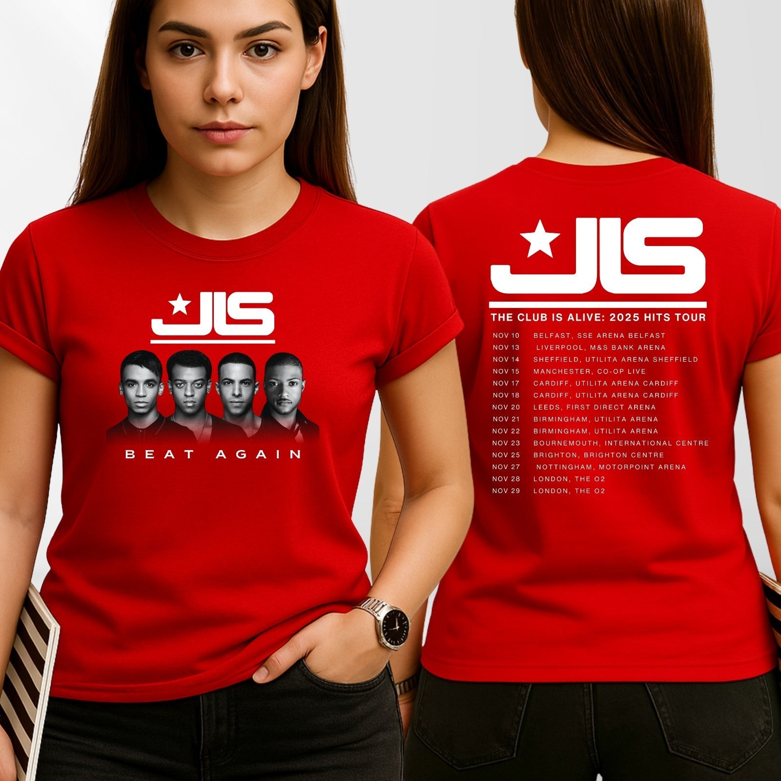 Classic Boy Band T-Shirt, JLS The Club Is Alive 2025 UK Tour Pop Fan Gift Tee