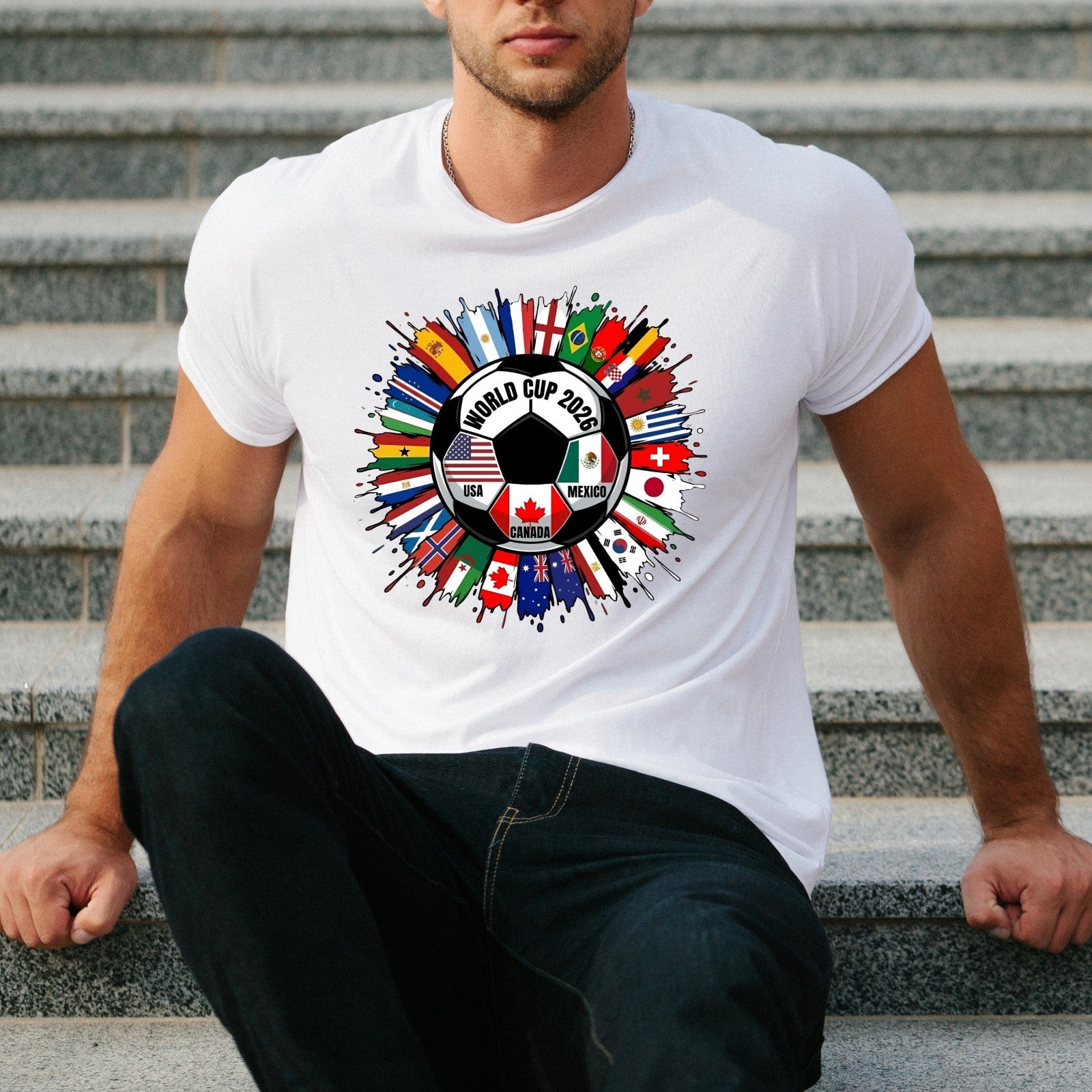 World Cup 2026 Football T-Shirt Unisex Soccer Fan Graphic Tee USA Canada Mexico