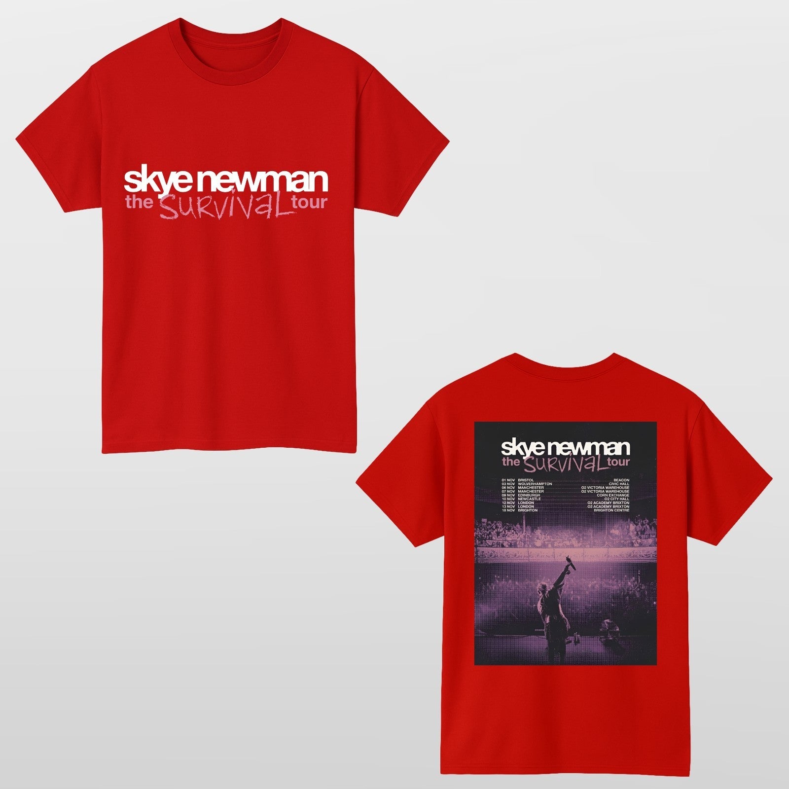 Skye Newman Survival Tour 2026 UK T Shirt Pop Music Concert Unisex Tee