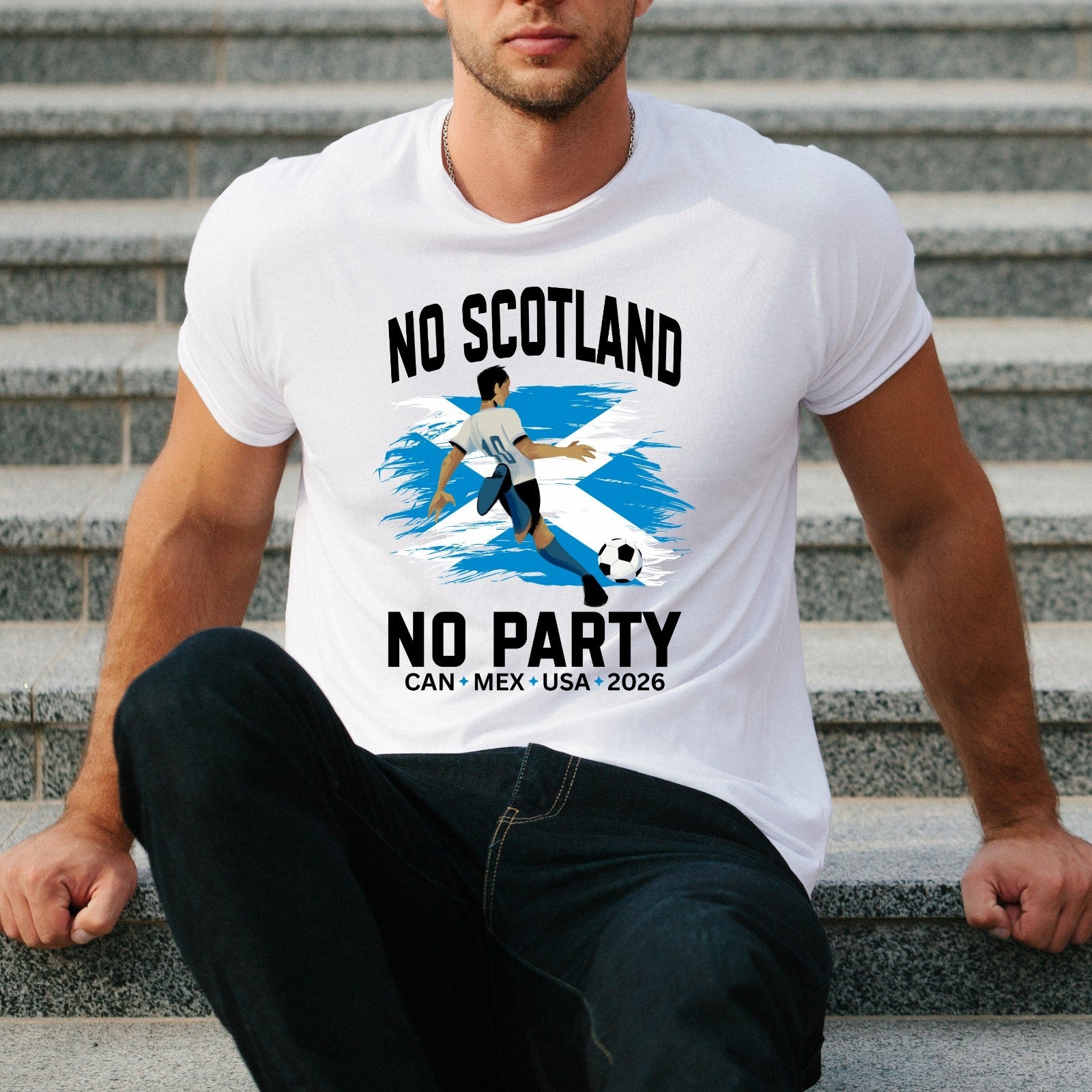 No Scotland No Party 2026 Football Fan T Shirt Scotland Soccer Supporters Tee
