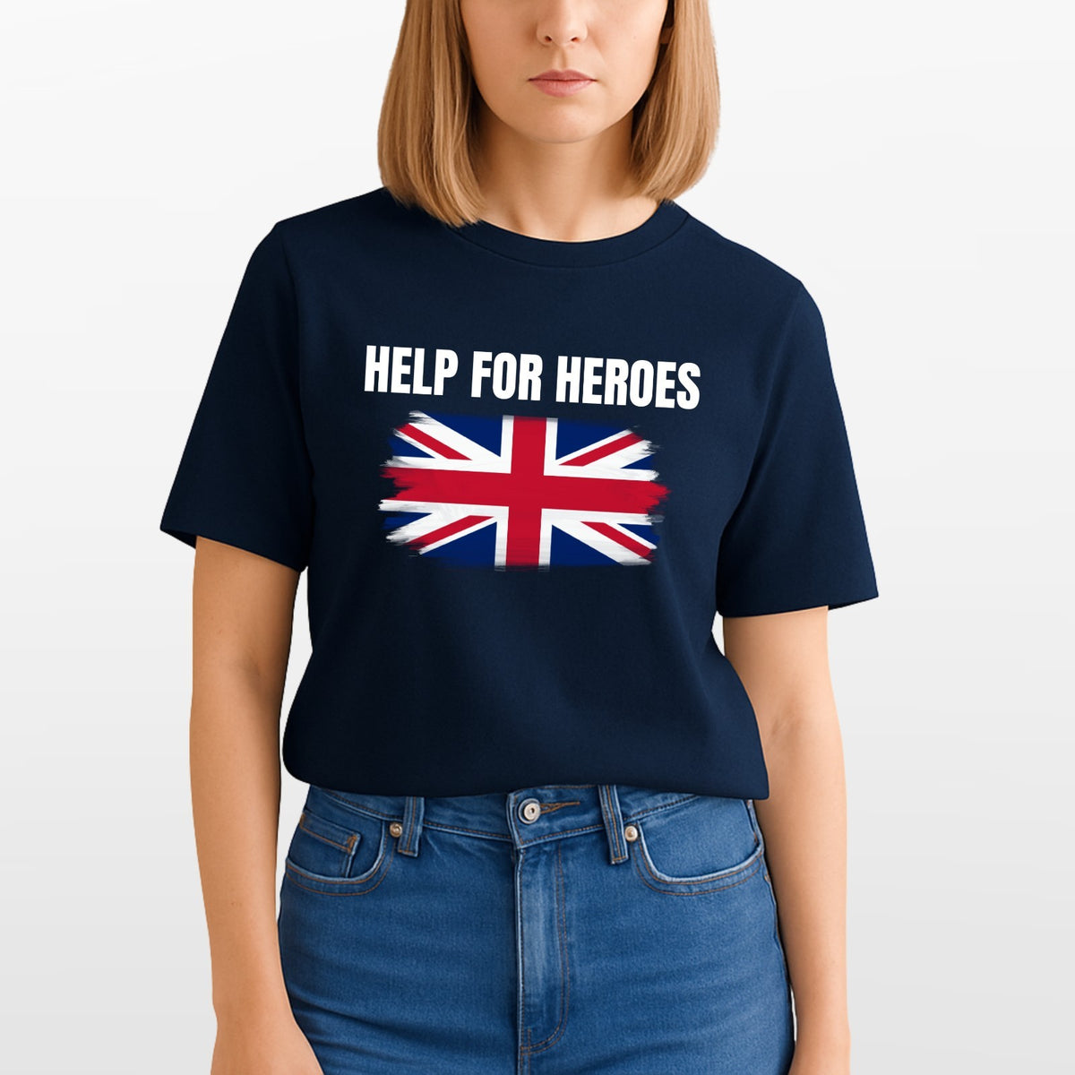 Help For Heroes Inspired Union Flag Graphic T-Shirt Flag Unisex Tee