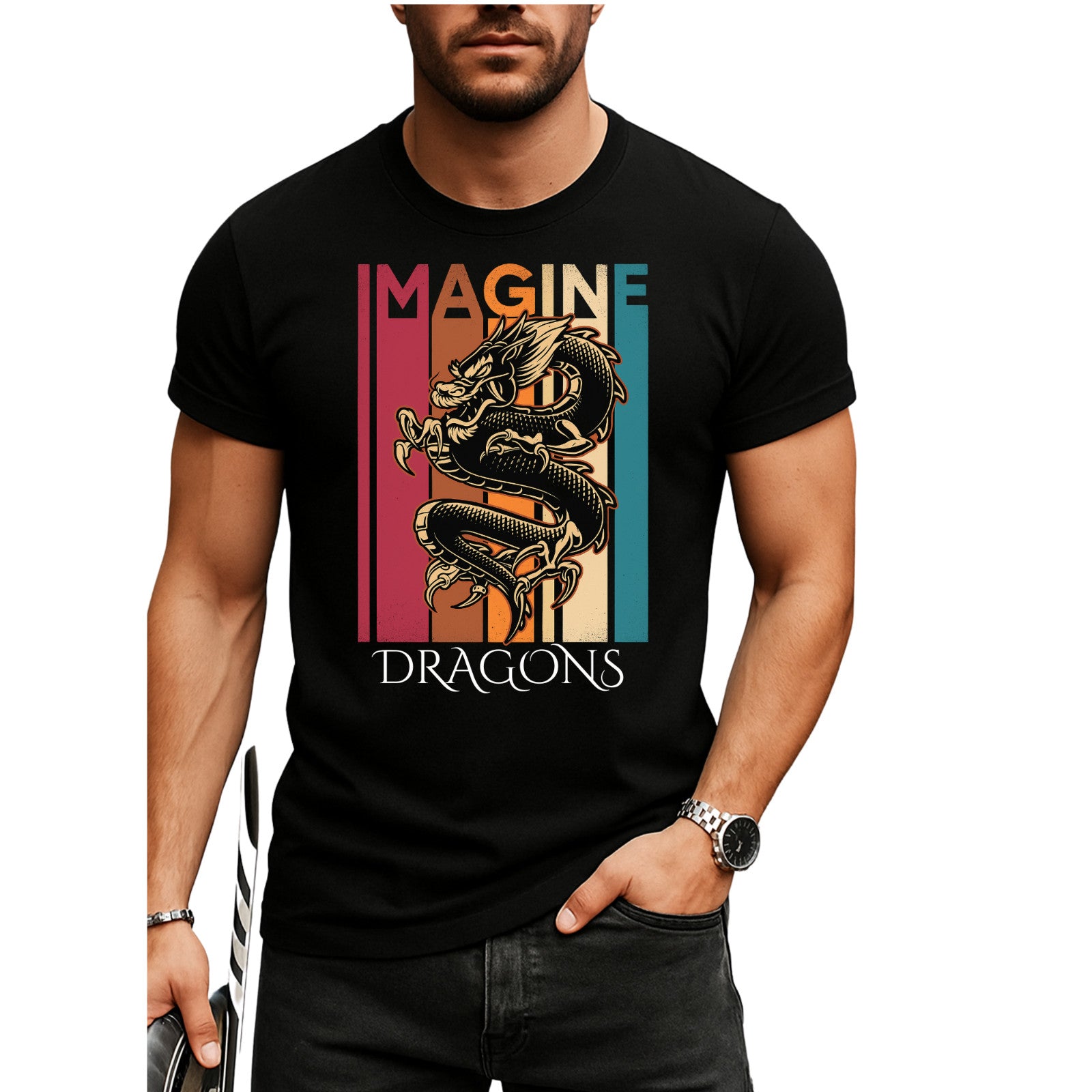 Modern Pop Rock Graphic T-Shirt | Colourful Concert Style Tee