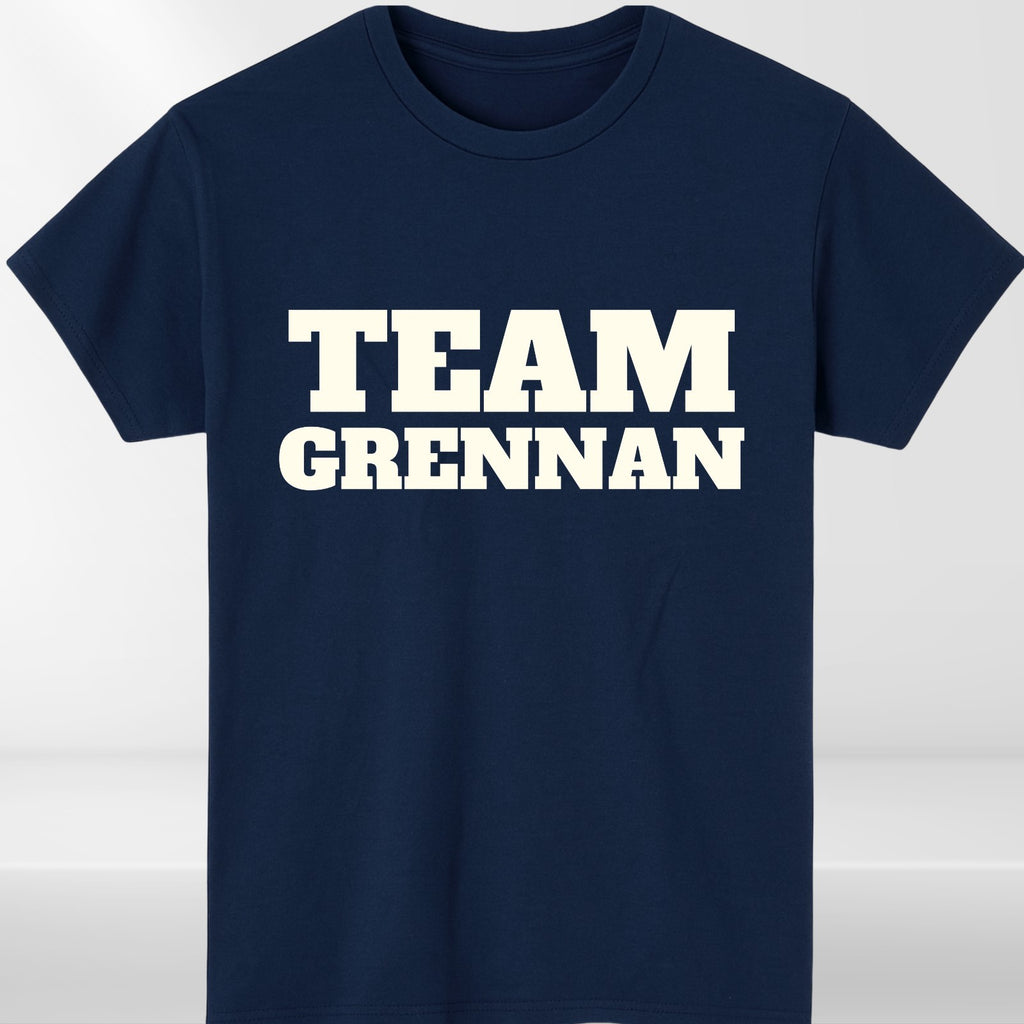 Personalised Team T-Shirt Custom Surname Name Unisex Hen Stag Group Tee