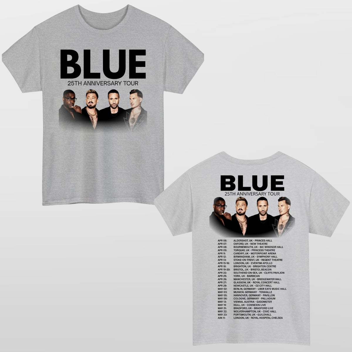 Blue 25th Anniversary 2026 Tour UK And EU Merch Photo Unisex T-Shirt