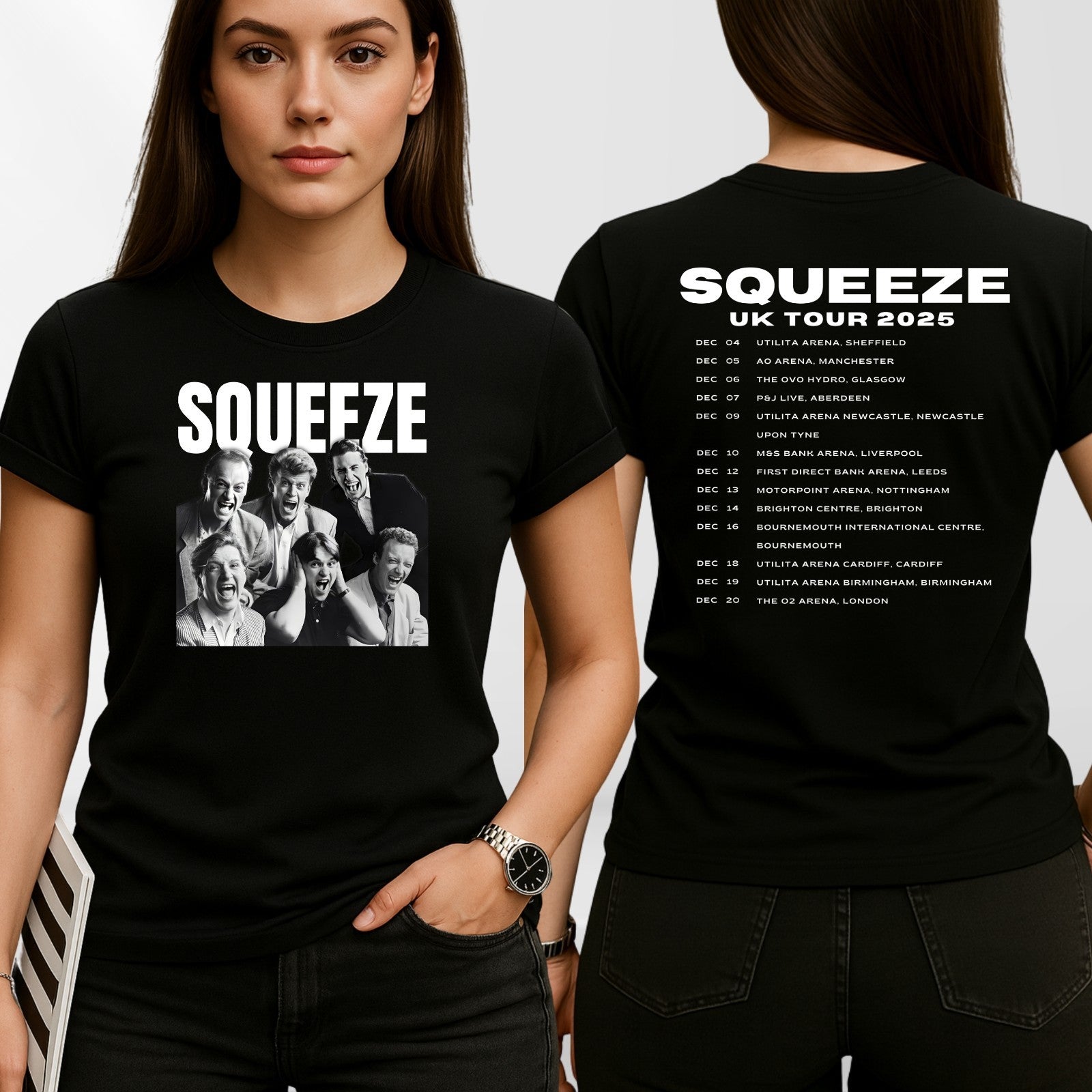 Squeezers UK Tour 2025 T Shirt | Retro Band Tour Tee | Music Fans Gift 3Y–4XL