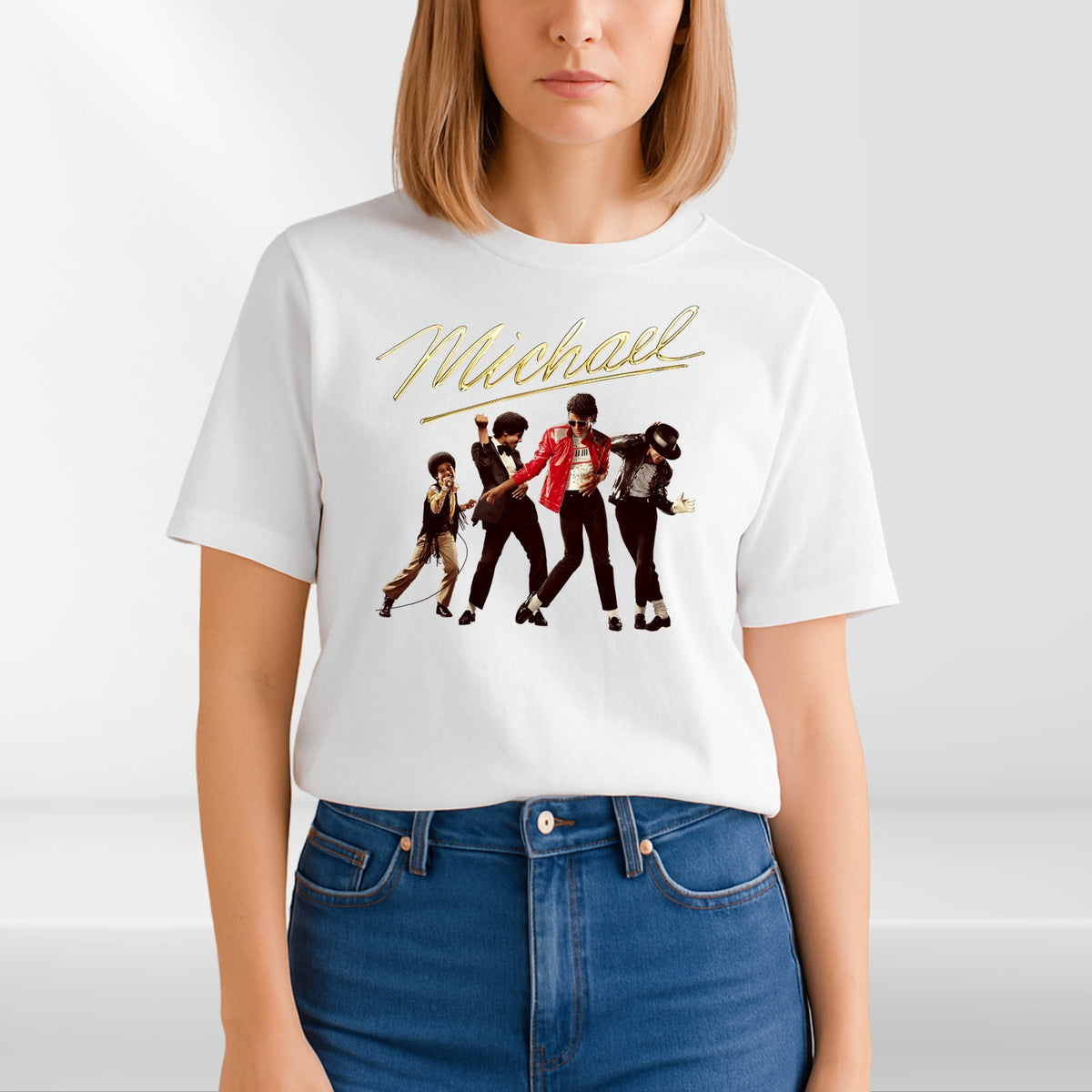 Michael Jackson 80s Thriller Crew Neck T-Shirt Unisex Tee