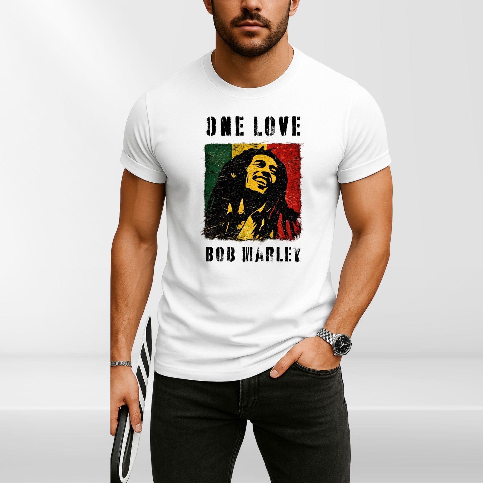One Love Reggae Music T-Shirt Jamaican Pride Inspired Graphic Unisex Casual Tee