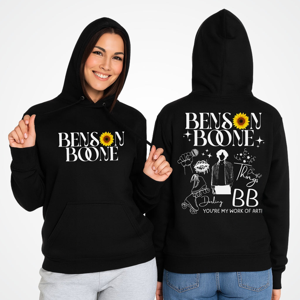 Emotional Pop Front & Back hoodie, Benson Boone concert lyrics tee Hoody