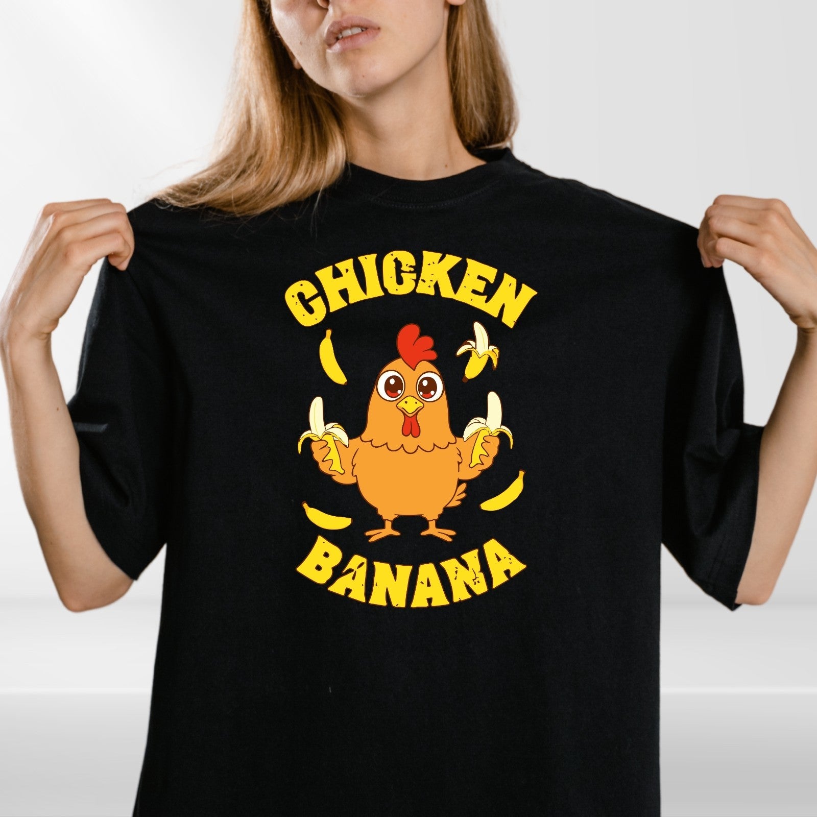 Chicken Banana T Shirt | Funny Chicken Meme Tee | Cute Cartoon Gift | Kids to 4X