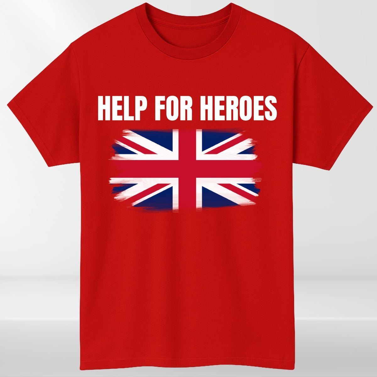 Help For Heroes Inspired Union Flag Graphic T-Shirt Flag Unisex Tee