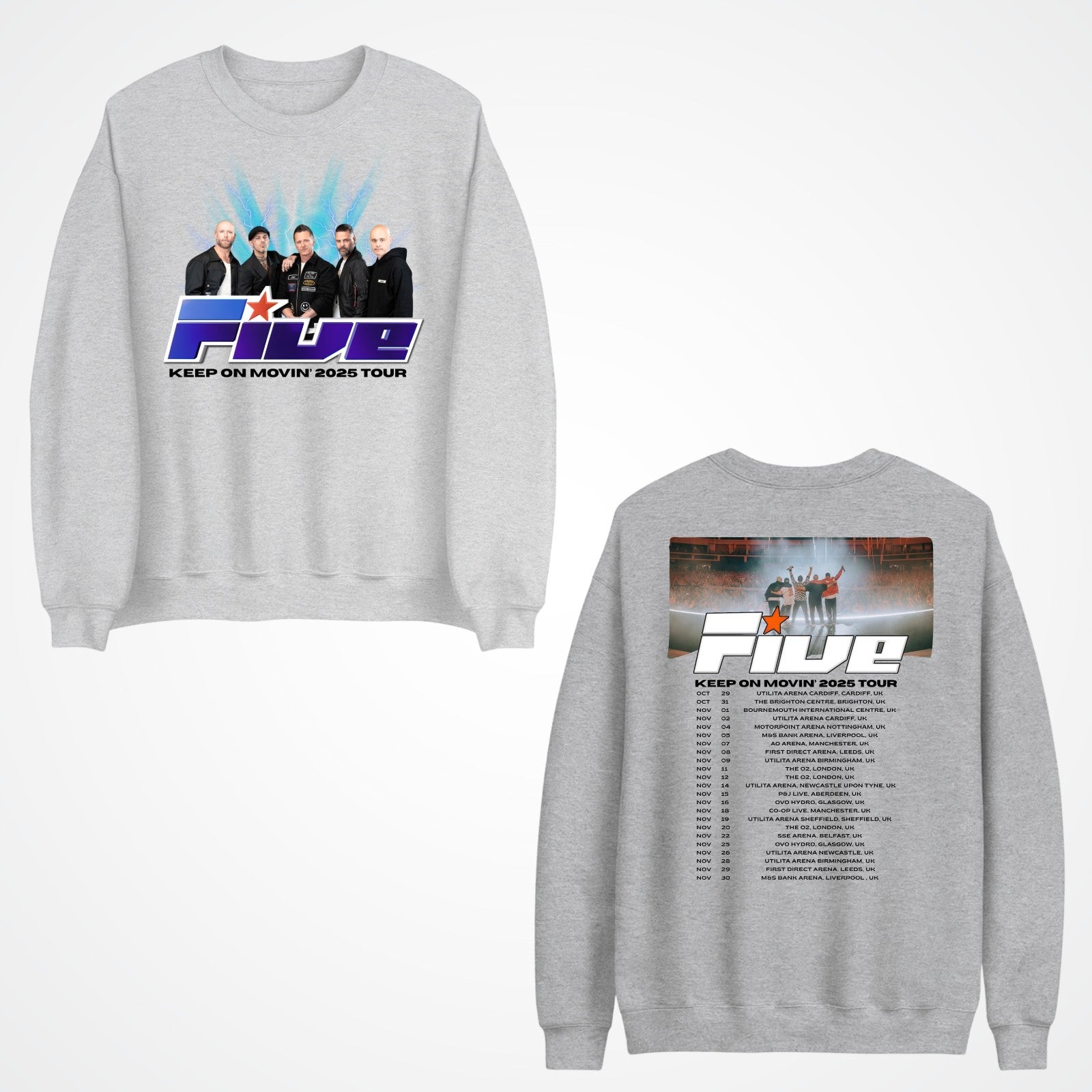 FIVE BOY Band Jumper Music Tour Venue & Dates Printed Fans Top Gift Sweat-shirt