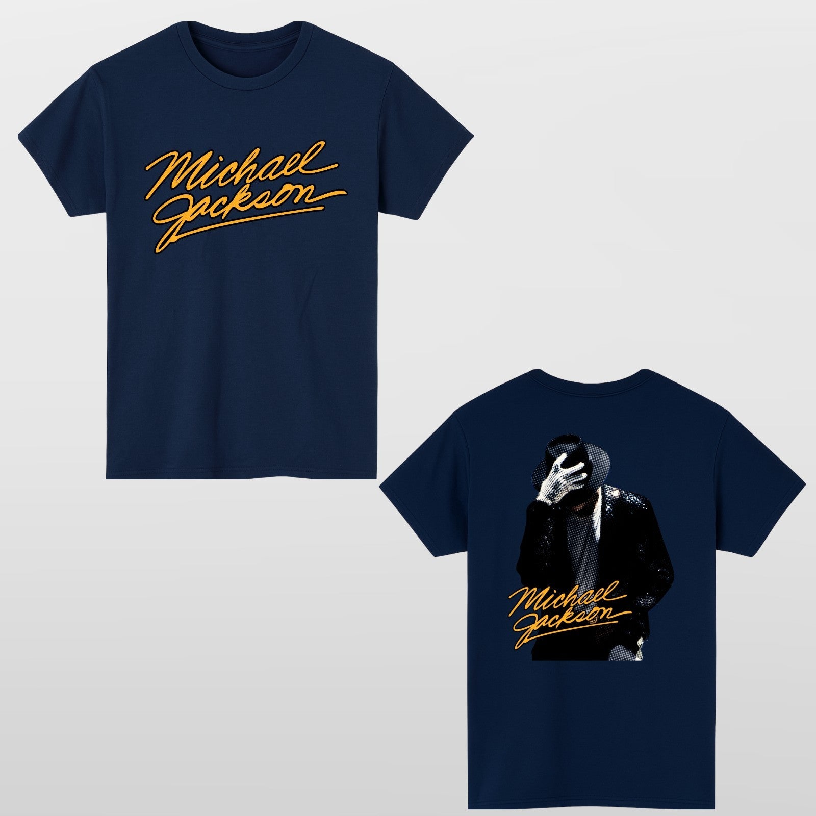 Michael Jackson Retro Pop Music T Shirt Front Back Graphic Unisex Tee