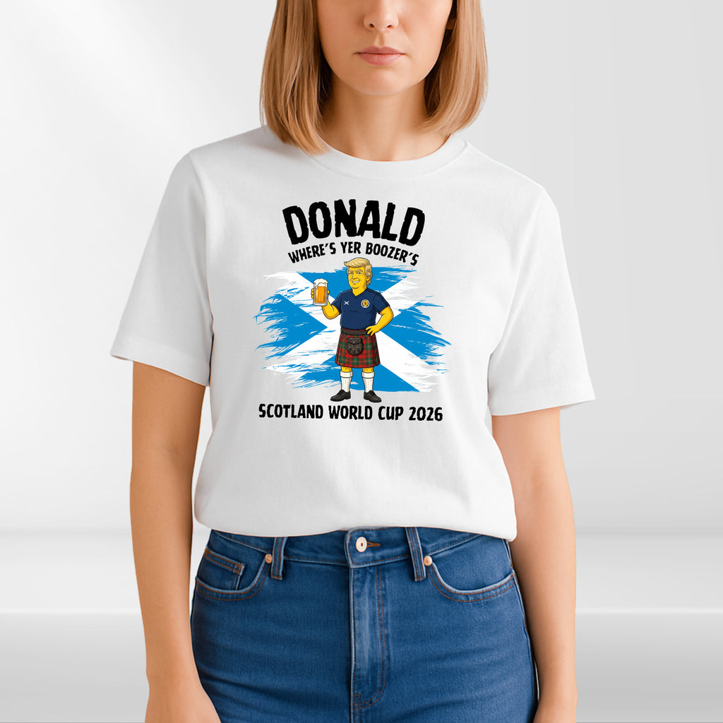 Donald Where's Yer Boozer's 2026 Scotland Football Fan Unisex T Shirt Gift