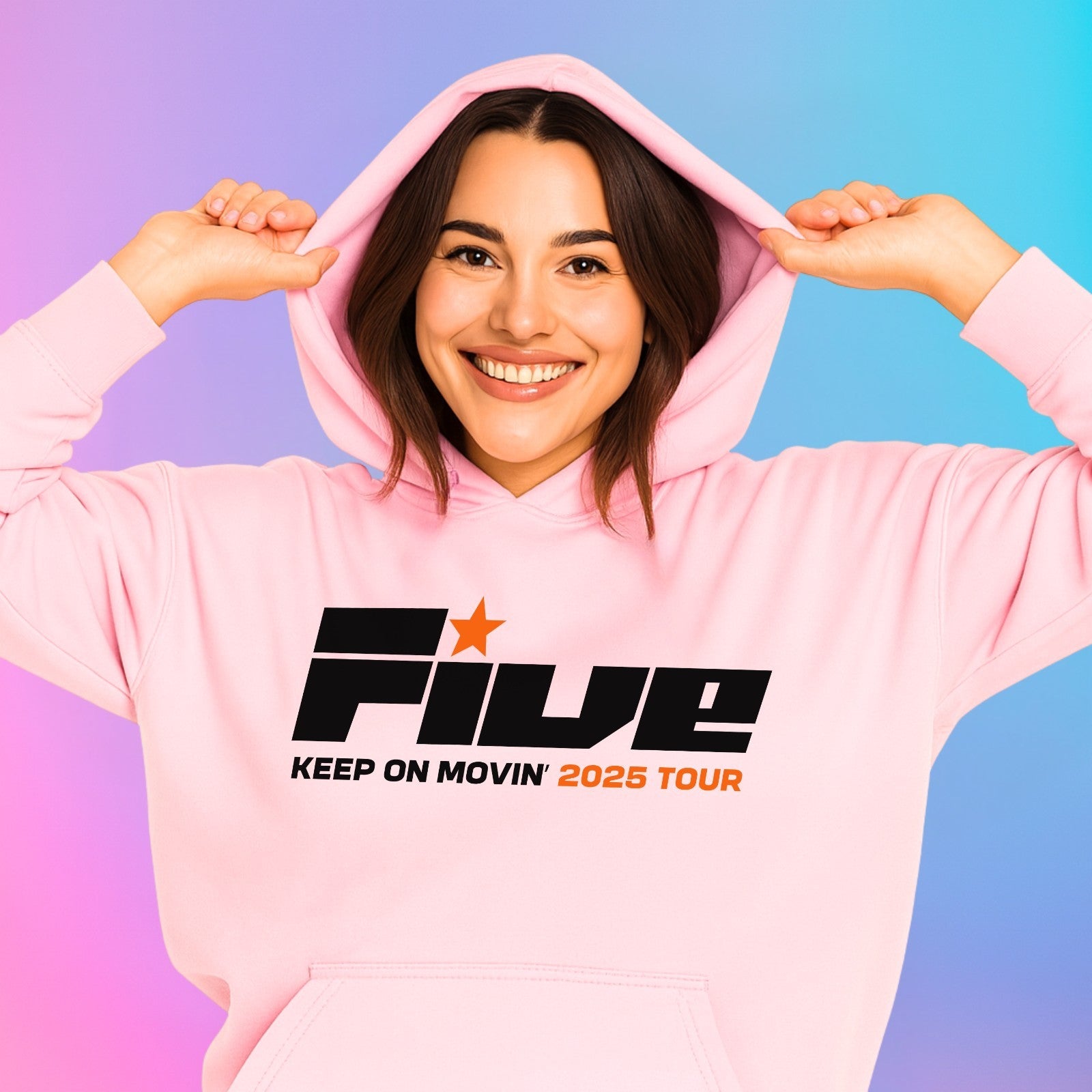 Five Keep On Movin Tour 2025 Hoodie Uk Pop Tour Concert Fans Gift Unisex Jumper
