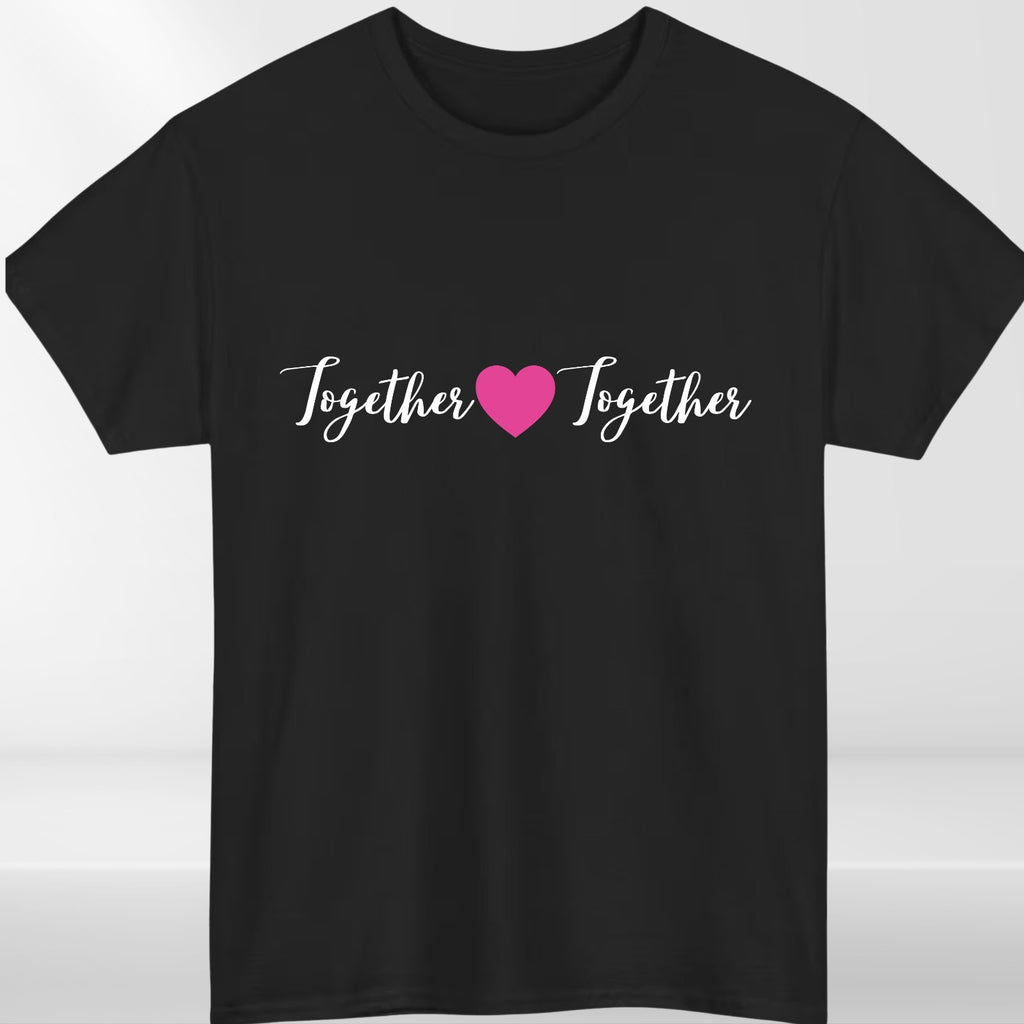 Together Heart Love Graphic T-Shirt Unisex Romantic Gift Casual Tee Top