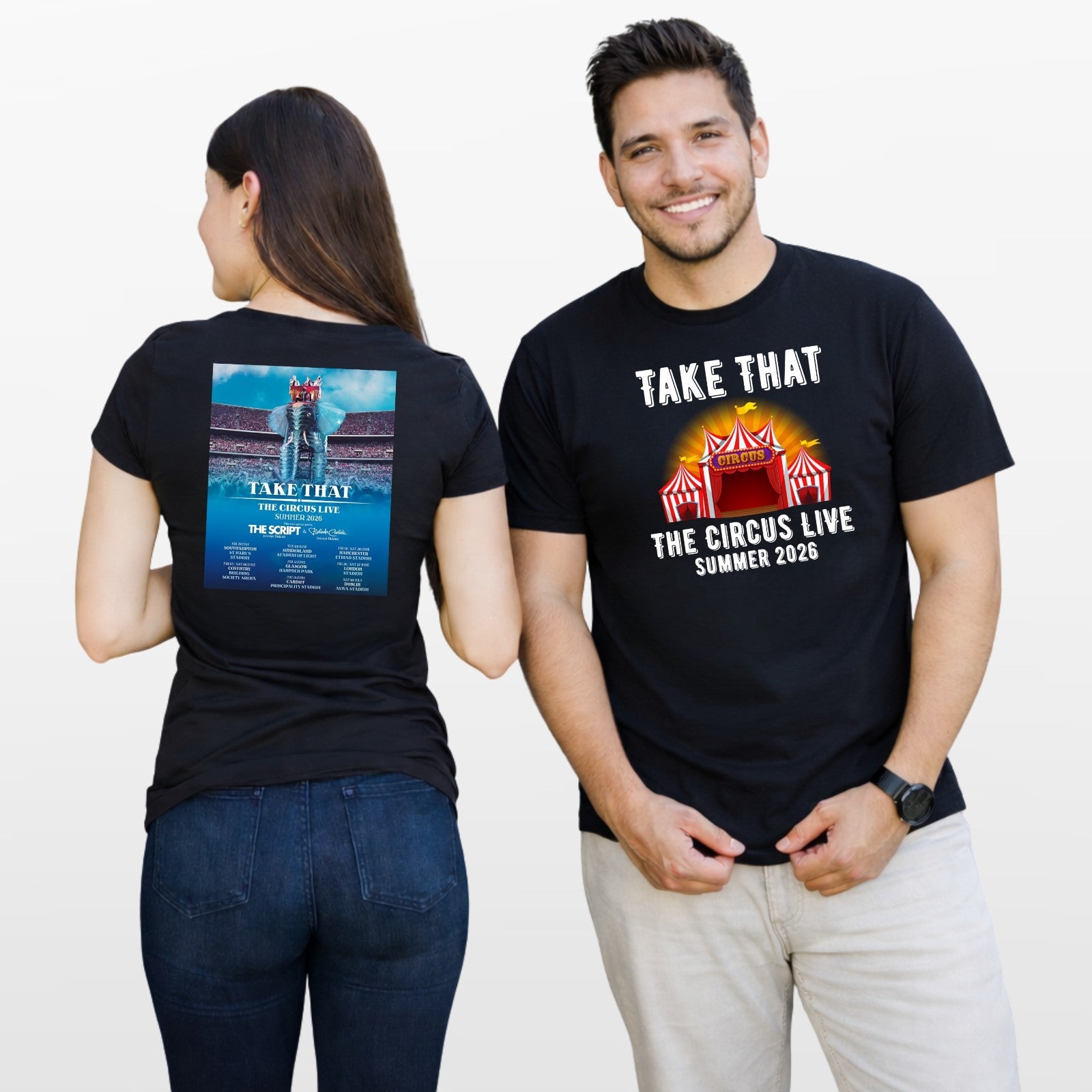 Take That The Circus Live Summer 2026 T-Shirt Double Sided Concert Merch